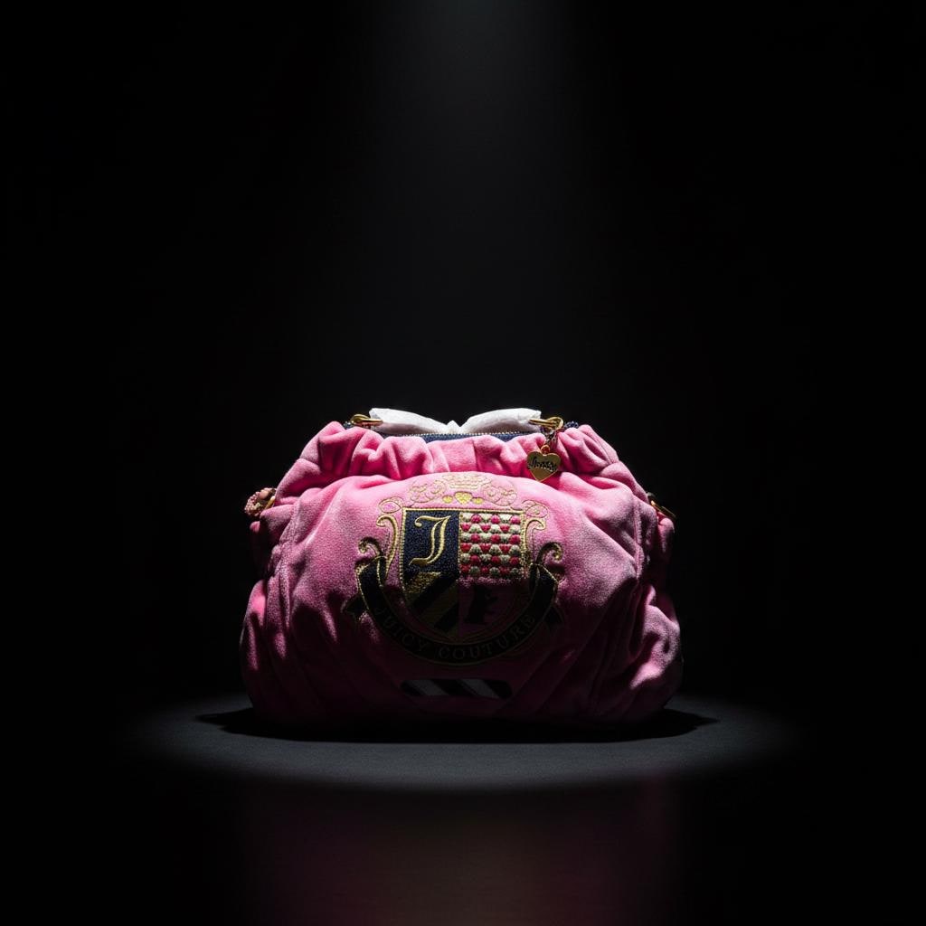 Juicy Couture Pink Velvet Crest Shoulder Bag – New With Tags