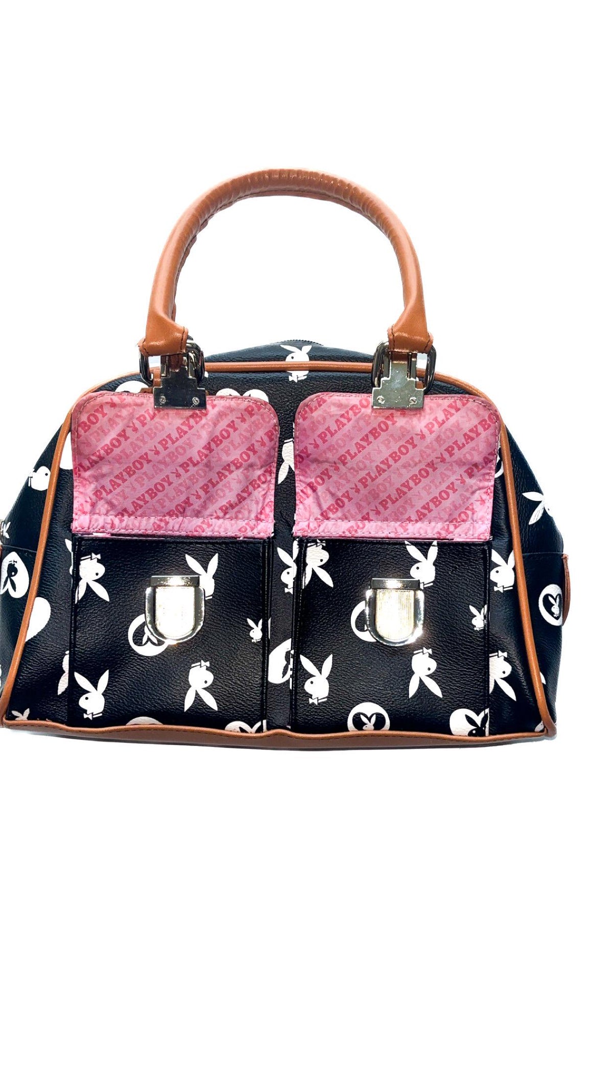 Playboy Black & White Rabbit Monogram Handbag – Refurbished