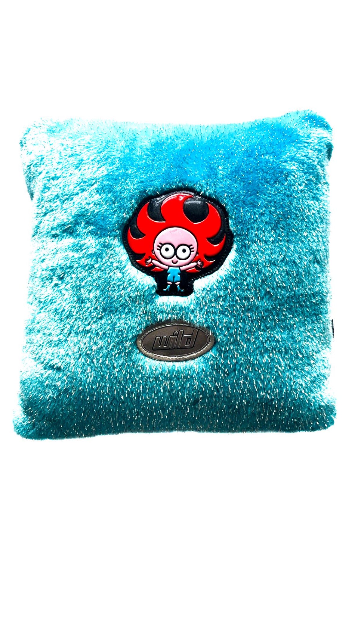Santoro Wild Flux Deluxe Turquoise Blue Fluffy Cushion