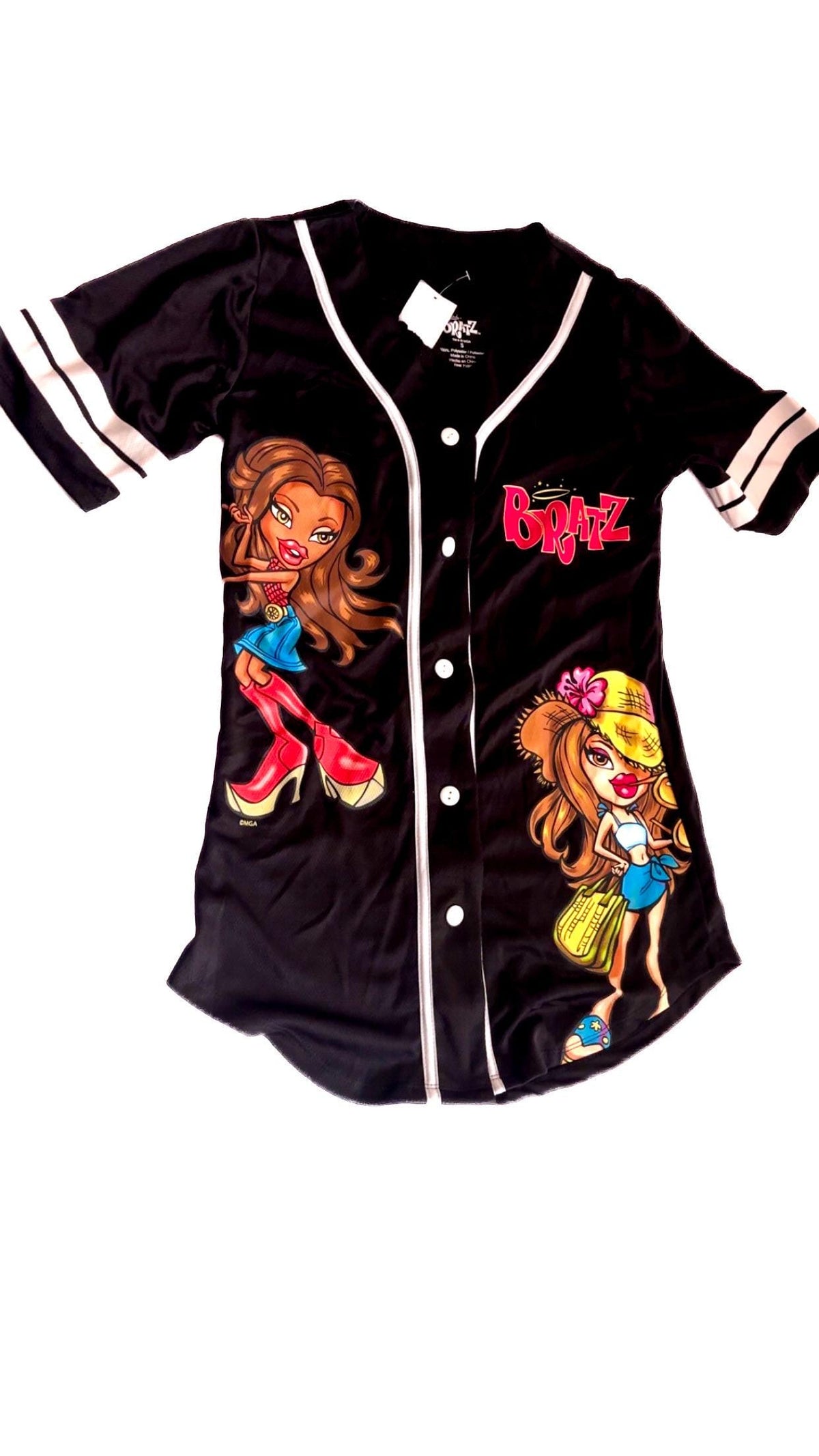 Jersey de béisbol negro Bratz Passion for Fashion – Talla S, etiqueta original