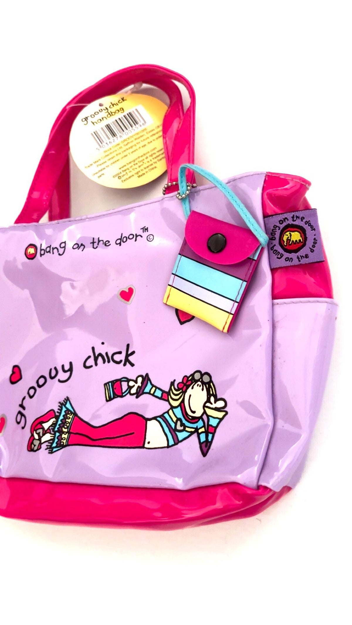 Groovy Chick Lilac & Pink Handbag with Mini Pouch – New With Tags