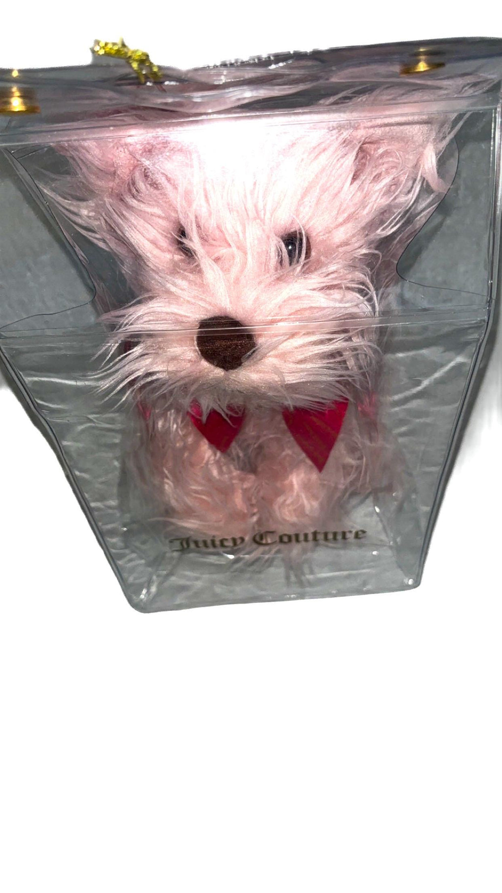 Peluche Yorkshire Terrier rose Juicy Couture avec nœud – Neuve dans son emballage