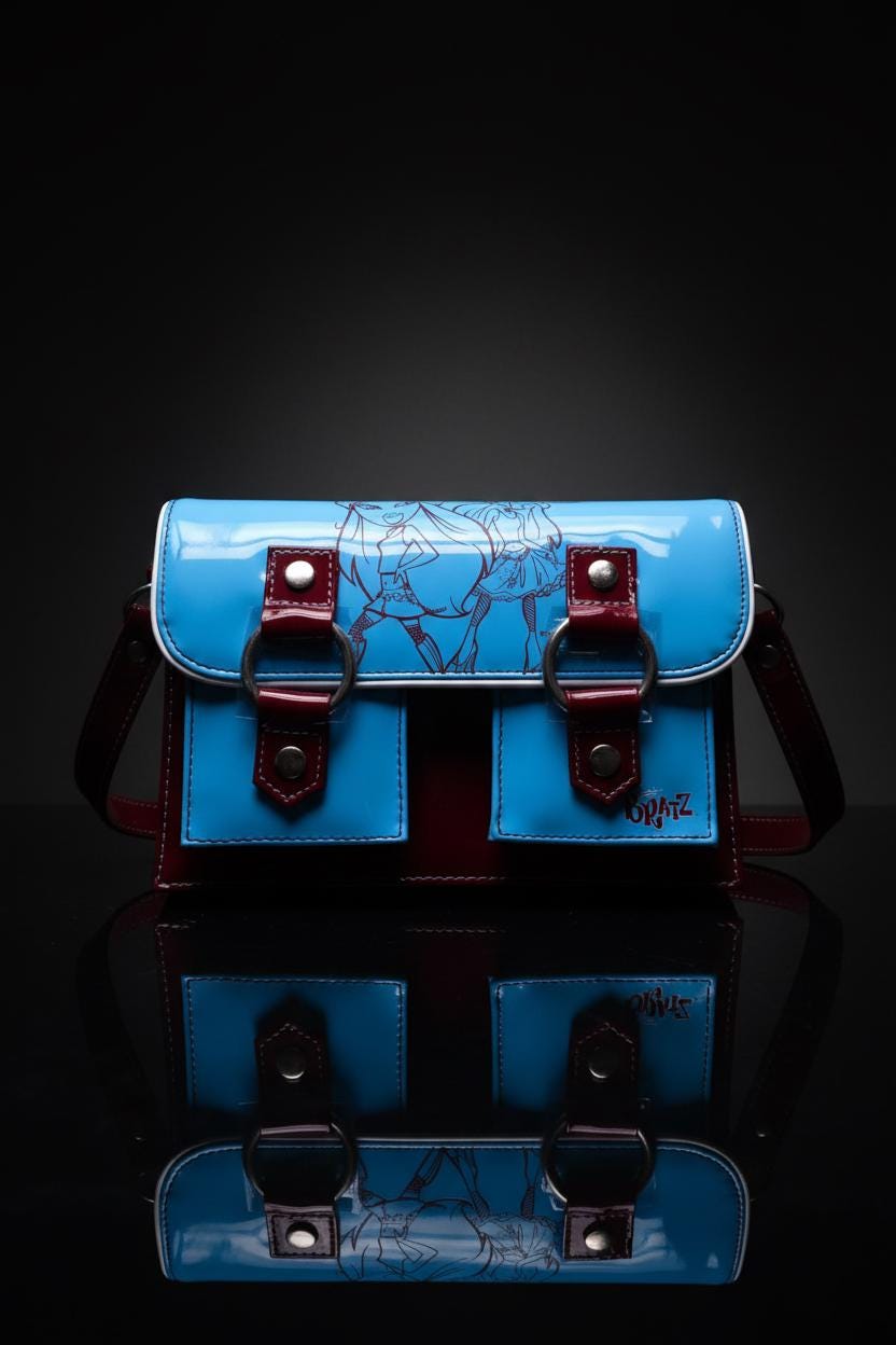 Bratz Sky-Blue & Burgundy Attaché Satchel Bag – Brand New