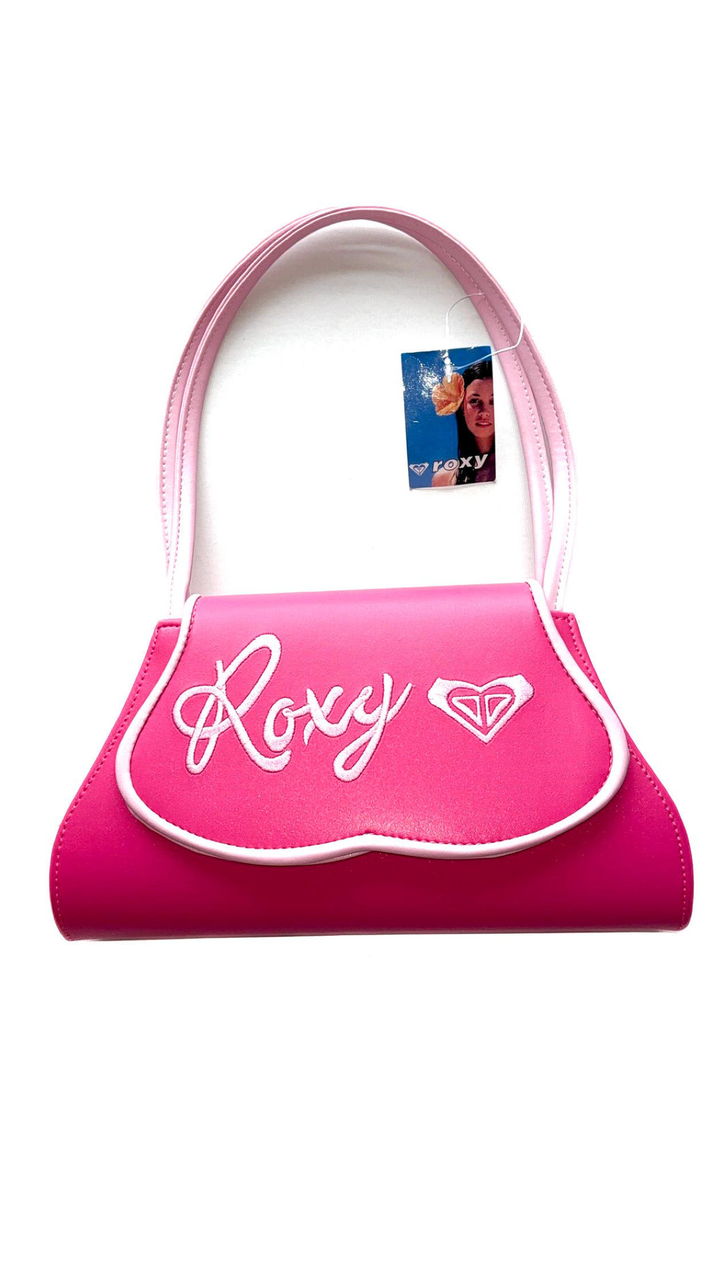 Borsa Roxy rosa stile pin-up con patta – Nuova con cartellini