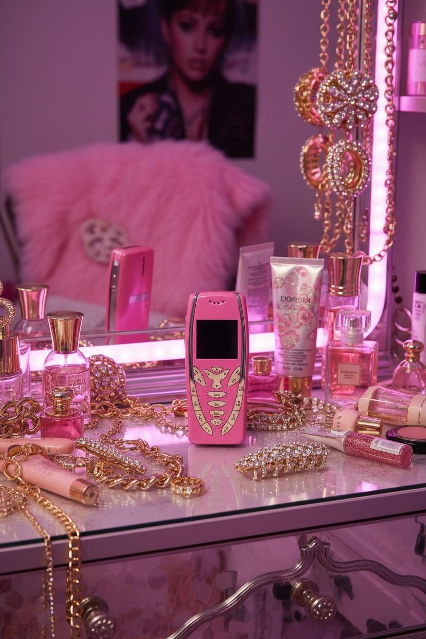 Nokia 3310 Pink Glitter Custom Phone (2000)