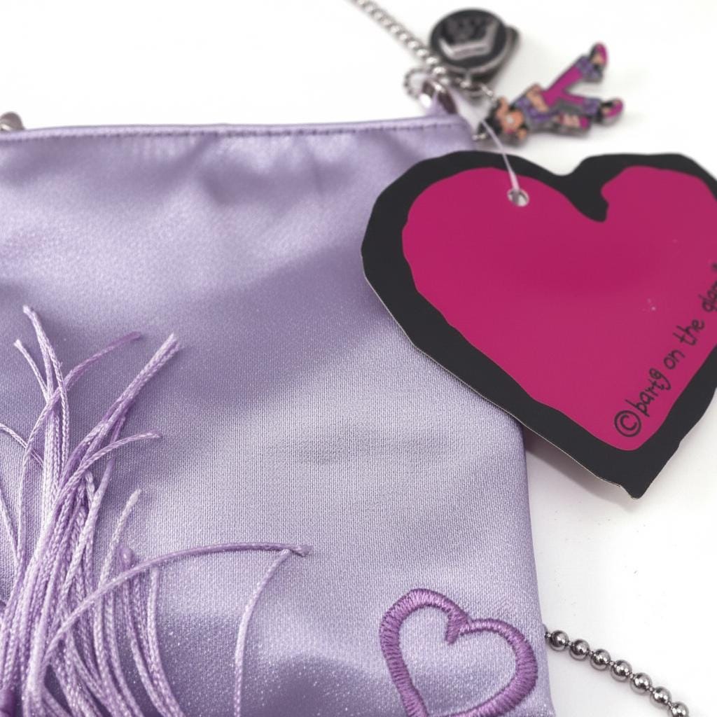 Groovy Chick Lilac Satin-Style Evening Bag with Chain Strap (2001) – New With Tags
