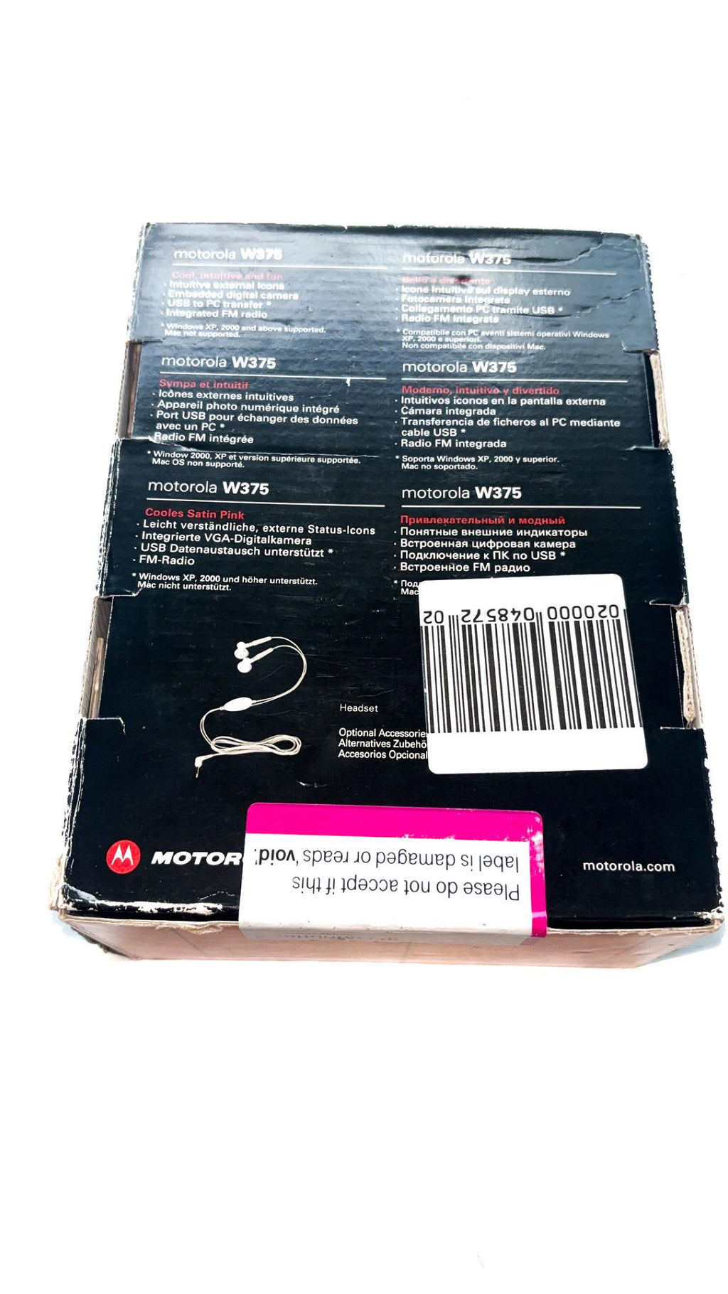 Motorola W375 Pink Flip Phone (2006) – New in Packaging, T-Mobile Locked