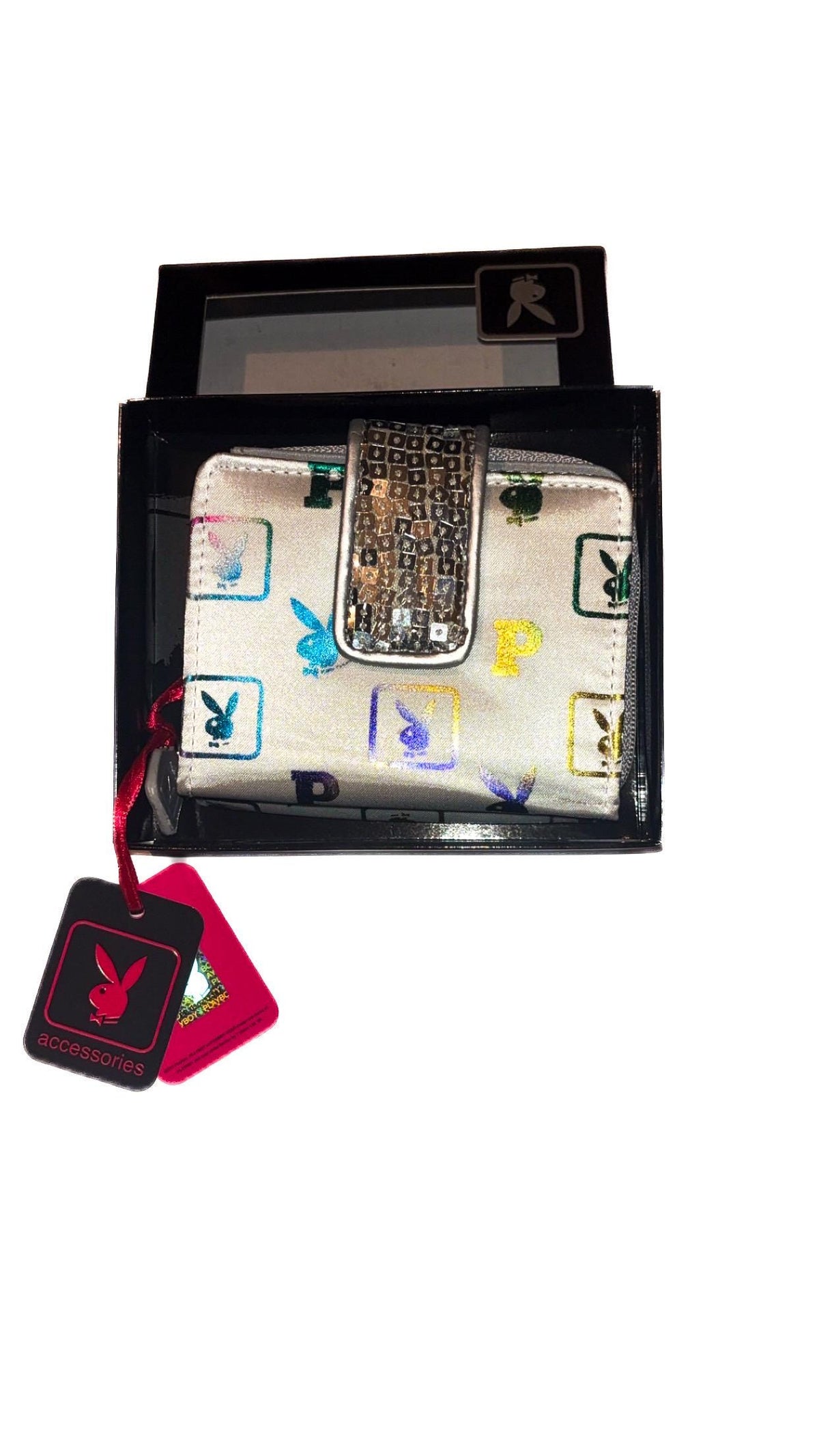 Playboy Silver Multicolour Monogram Purse / Wallet (2004) – New With Tags