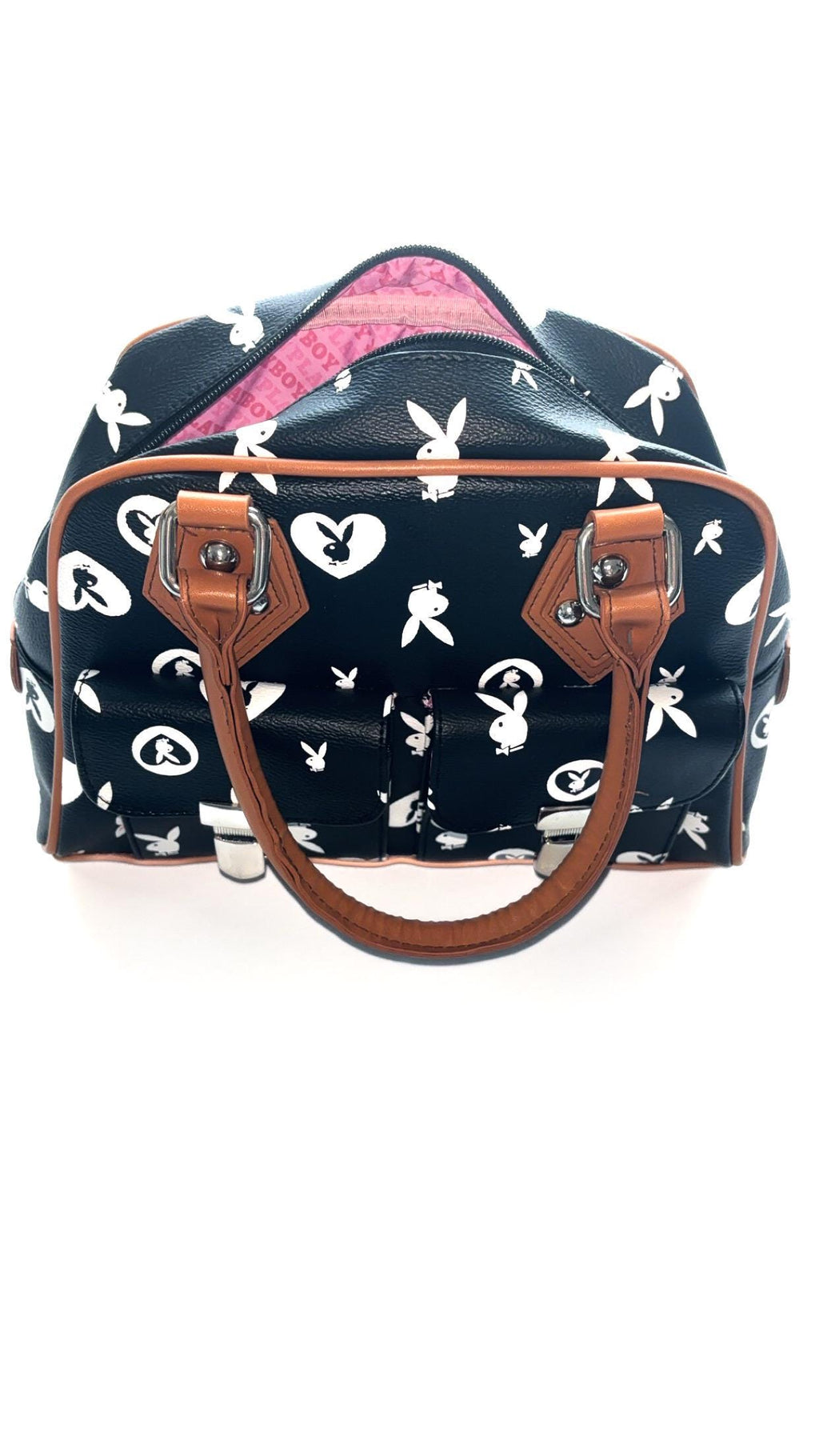 Playboy Black & White Rabbit Monogram Handbag – Refurbished
