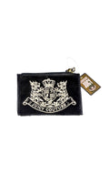 Juicy Couture ブラック ベルーア クレスト コインケース キーリング付き – タグ付き