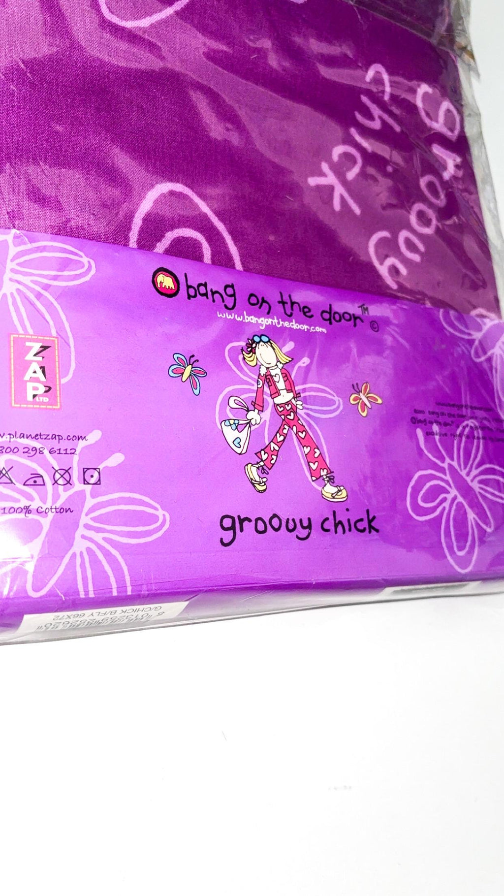 Пара фиолетовых хлопковых штор Groovy Chick, 168 × 183 см — новые, в упаковке