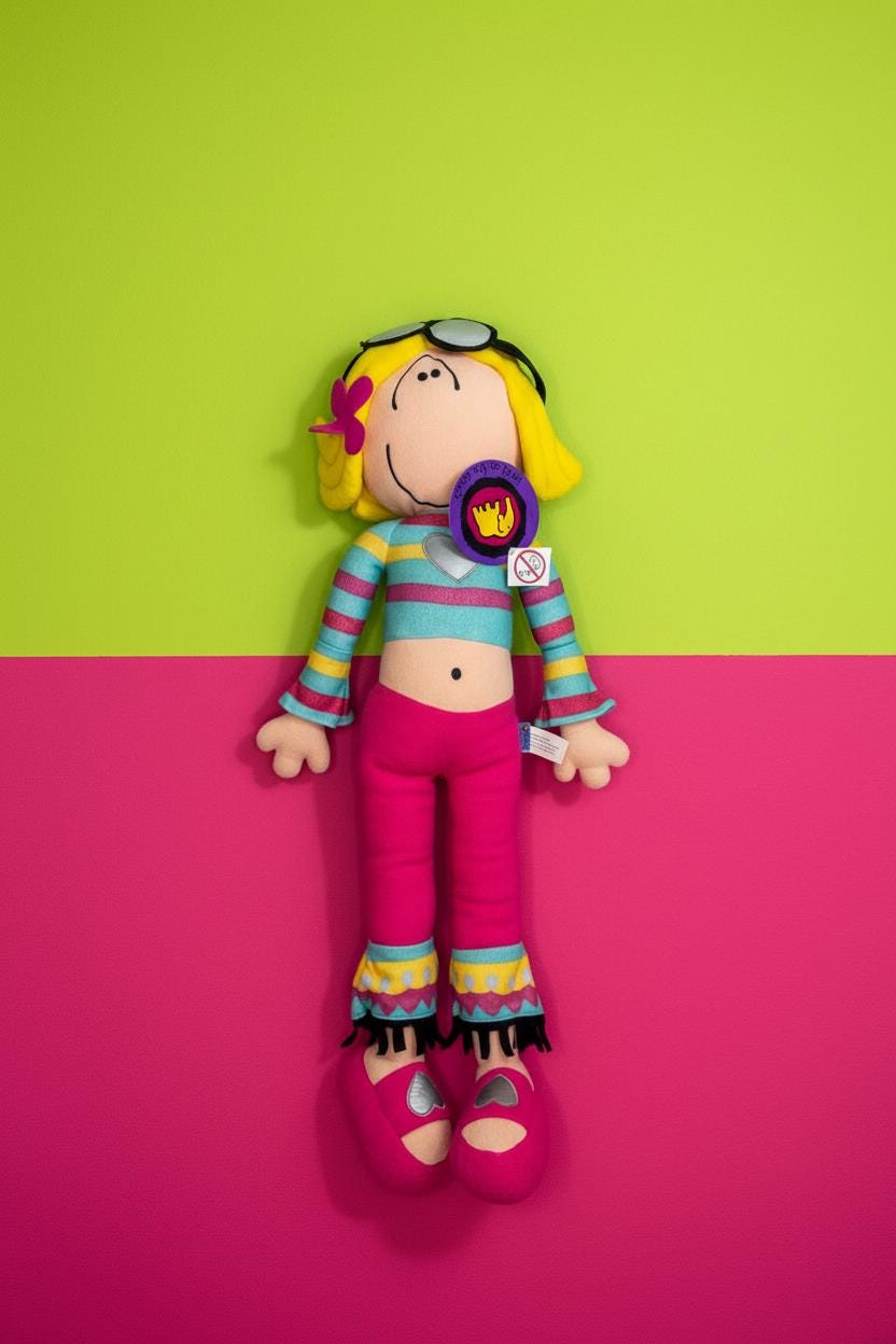 Cuscino morbido Santoro XL Groovy Chick (2003), 76 cm – Nuovo con etichetta