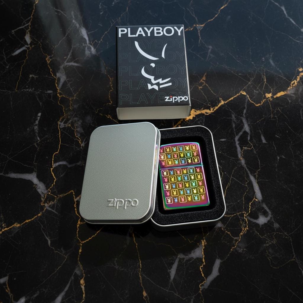 Playboy Multicolour Monogram Zippo Lighter (2004 Collection) – New in Packaging
