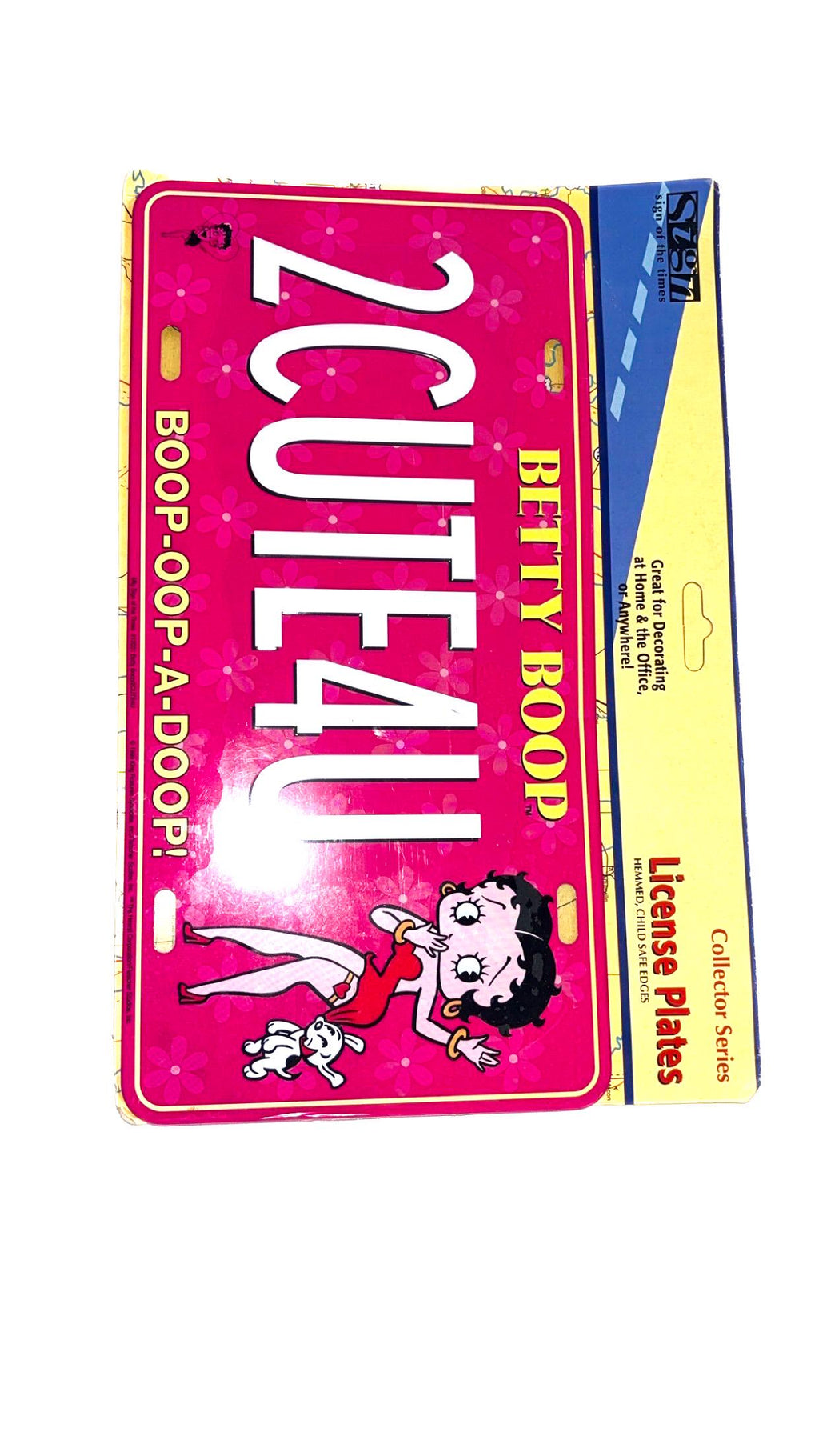ベティ・ブープ「'2CUTE4U'」ピンク コレクターズライセンスプレート (1999) – 未開封