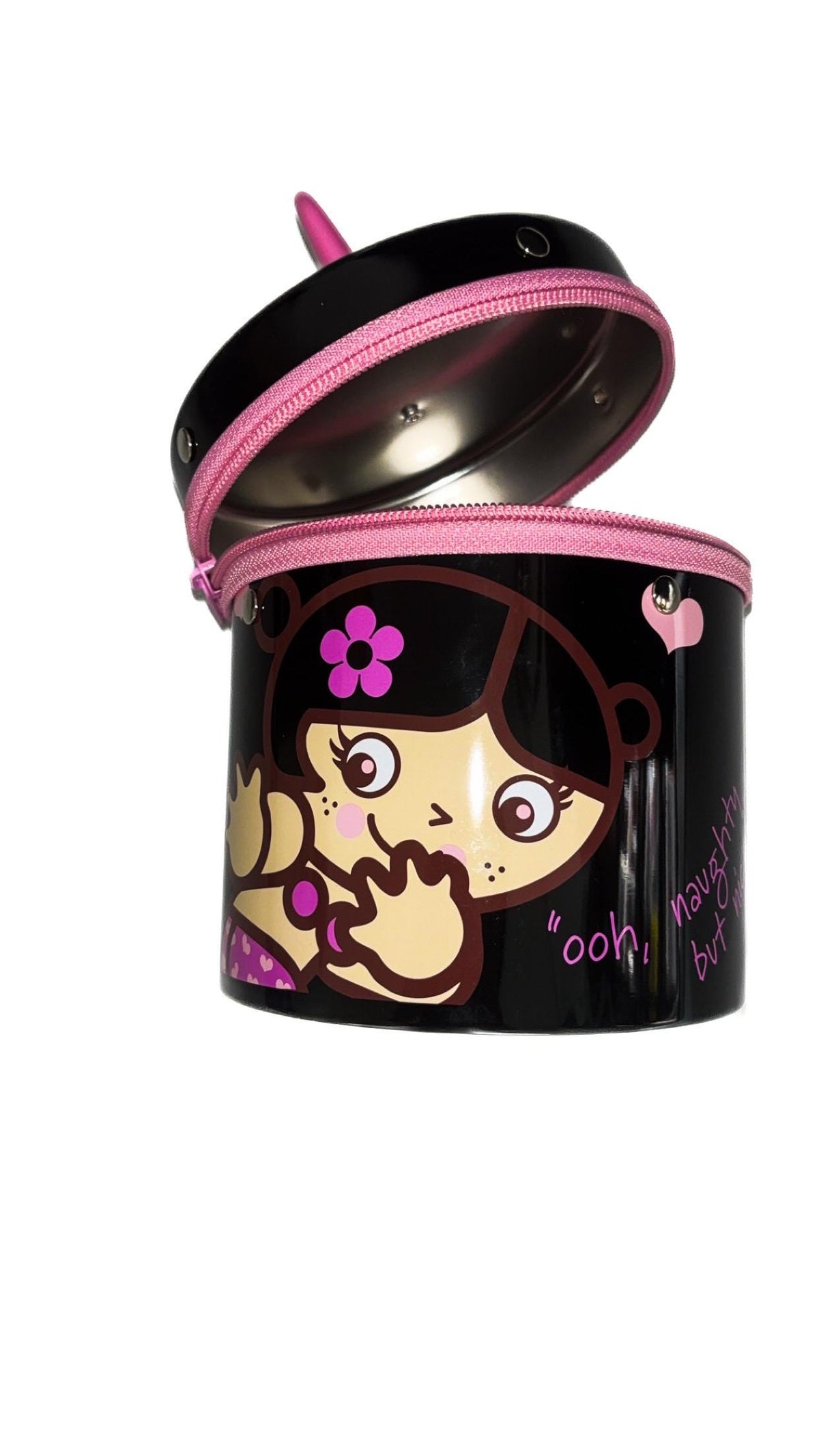 Santoro Tutti Cuti Black & Pink Zip-Around Tin Bag (2004)