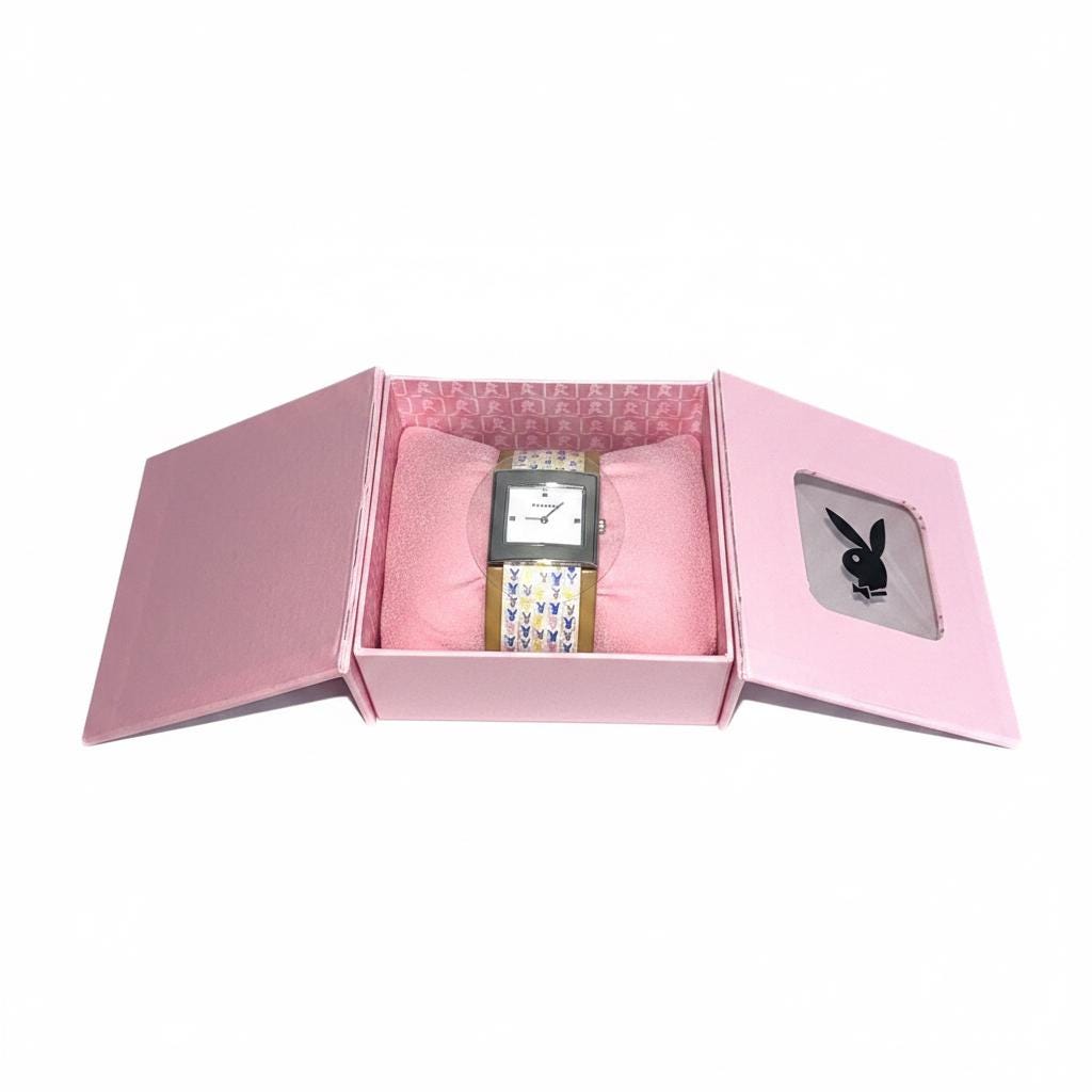 Playboy Multicolour Rabbit Head Monogram Wristwatch (2003) – New in Packaging