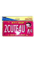 ベティ・ブープ「'2CUTE4U'」ピンク コレクターズライセンスプレート (1999) – 未開封