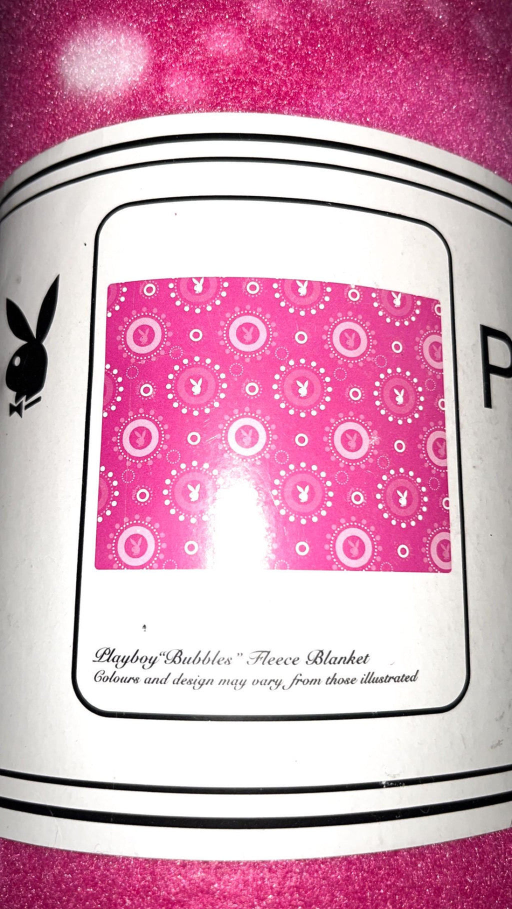 Manta de forro polar Playboy Pink Bubbles, 120 × 150 cm – Nueva con etiquetas