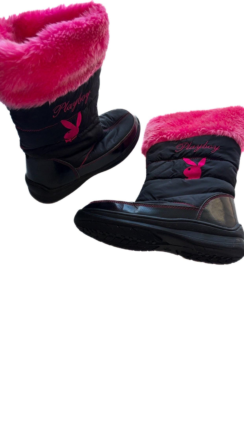 Playboy Black & Fuchsia Winter Boots (2010) – UK 6, New in Box