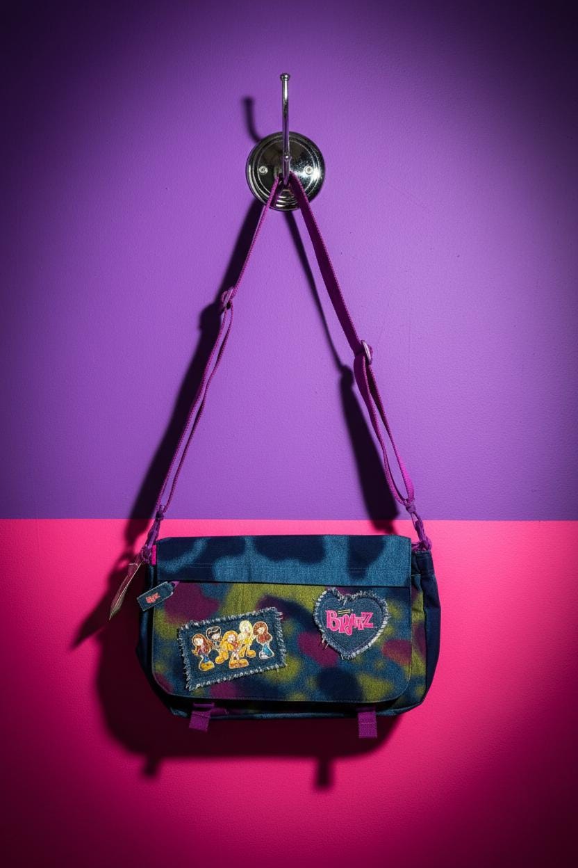 Bolso bandolera Bratz de camuflaje con parches deshilachados – Nuevo con etiquetas