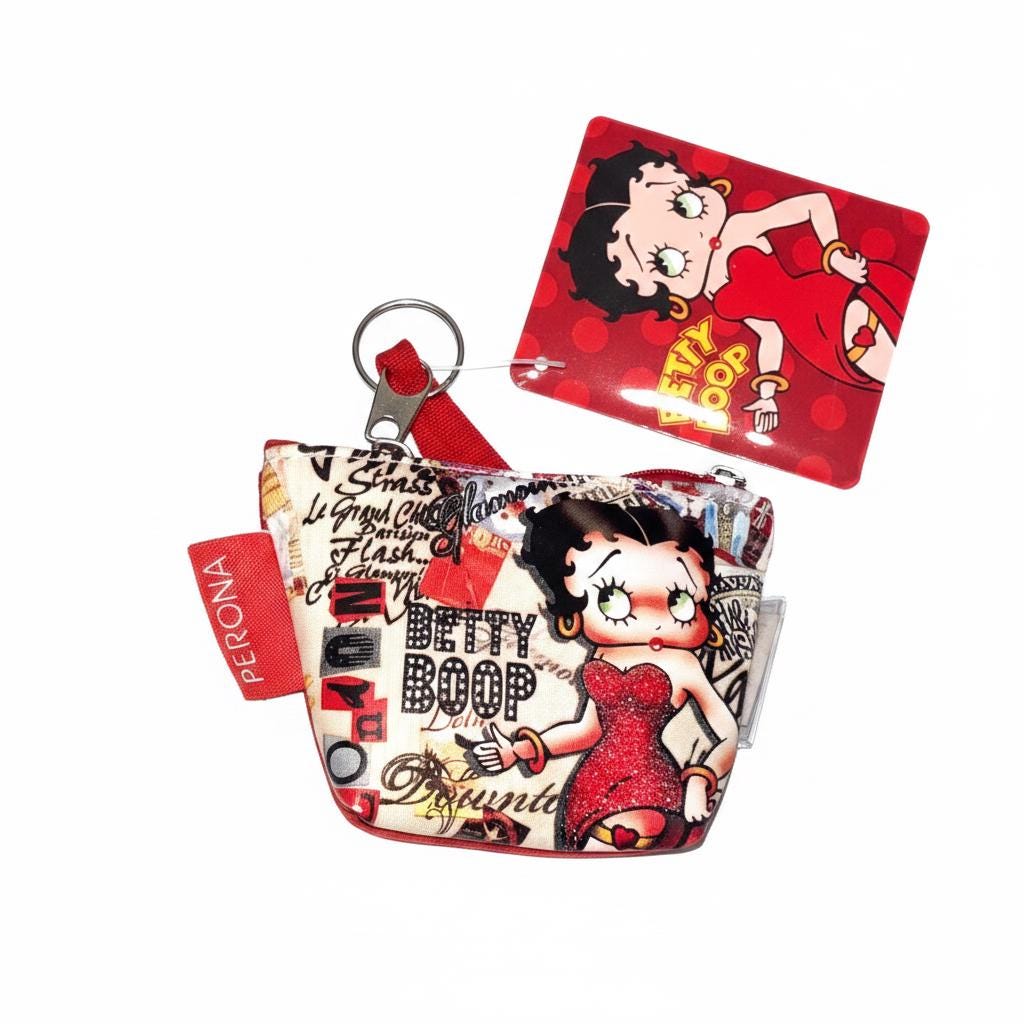 Betty Boop Perona Collage Shoulder Bag & Coin Purse Set – New