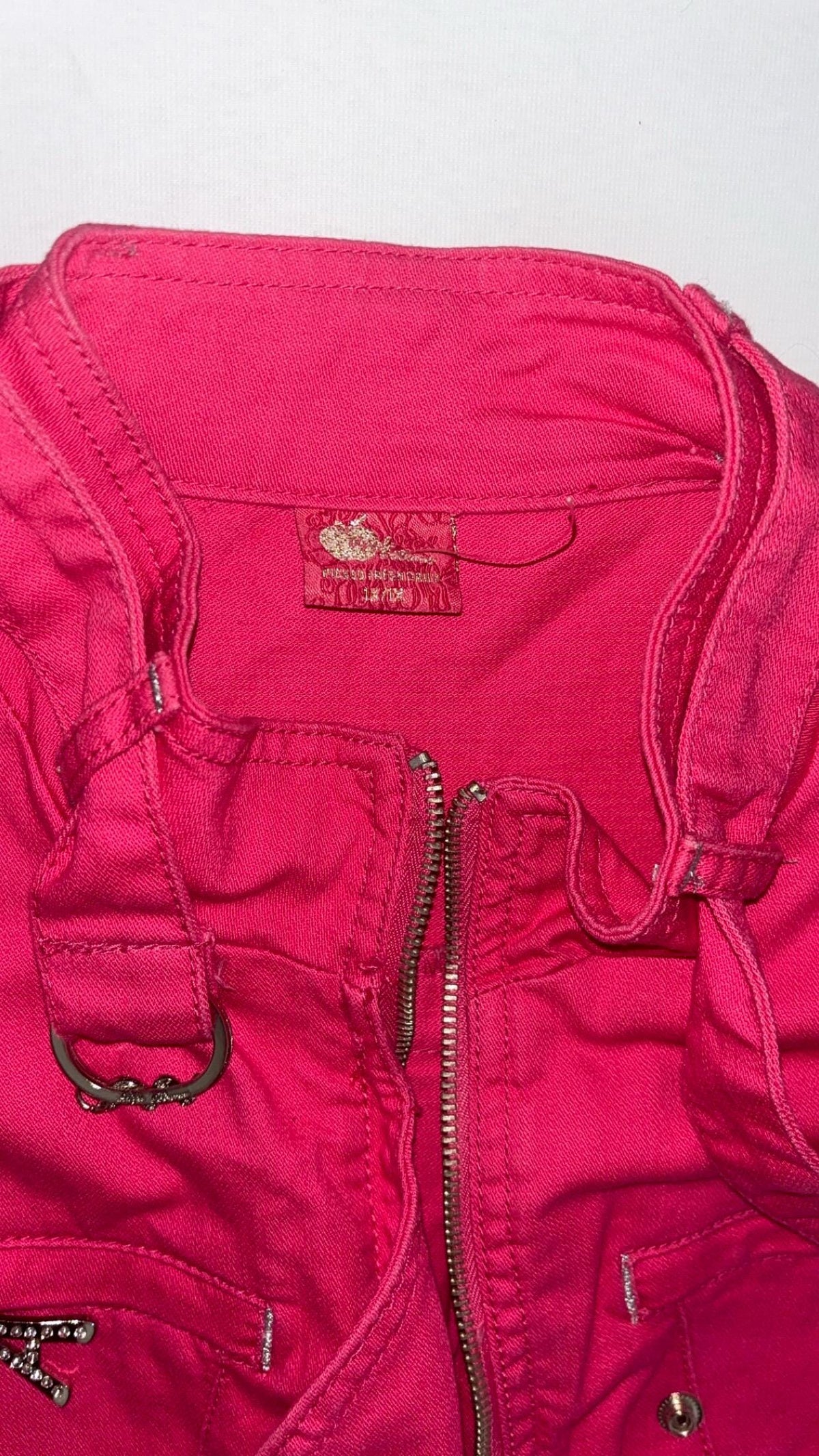 Chaqueta motera de manga corta rosa fucsia Apple Bottoms – Talla US 1X, Nueva con etiquetas