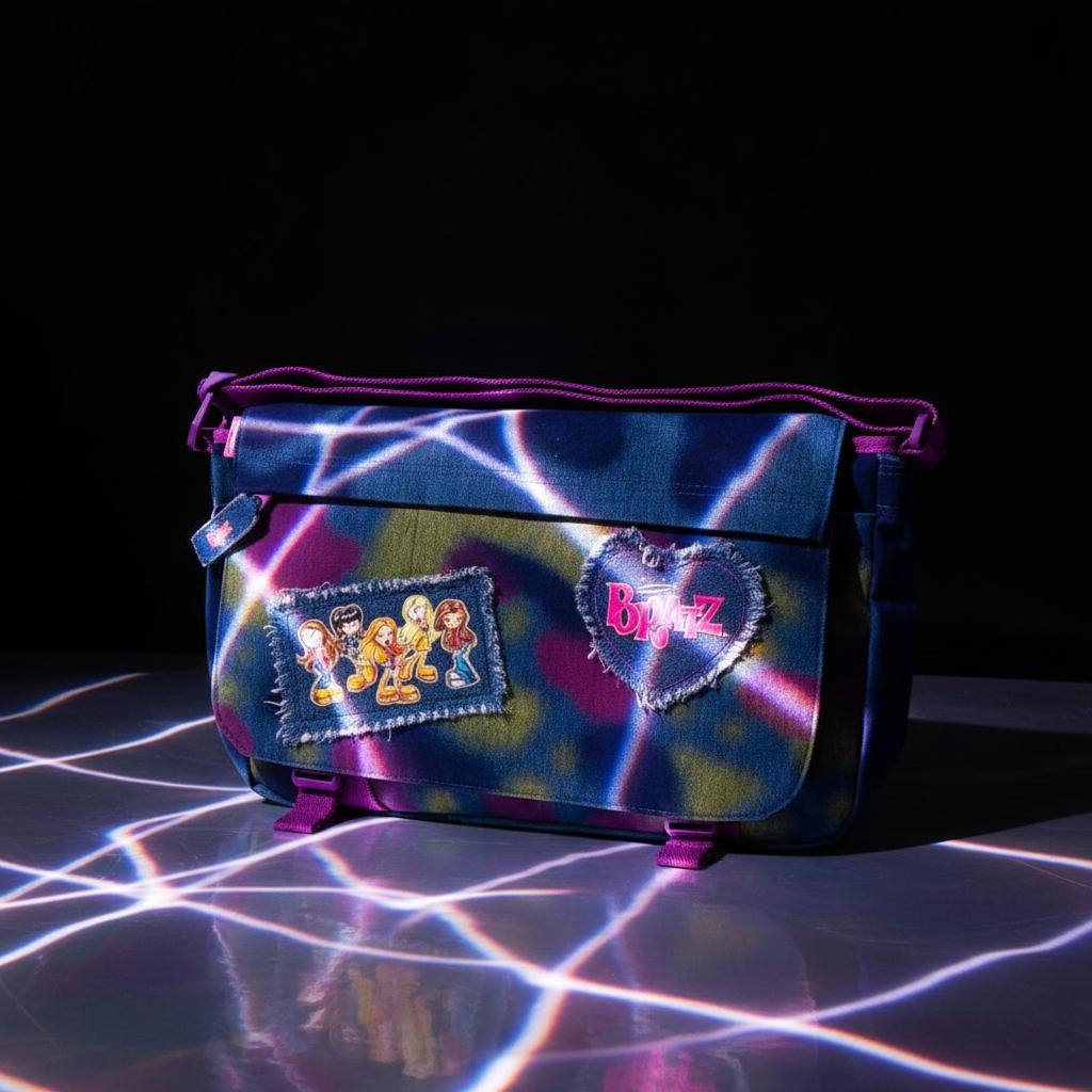 Bratz Camo Messenger -olkalaukku rispaantuneilla paikoilla – uusi ja laput kiinni