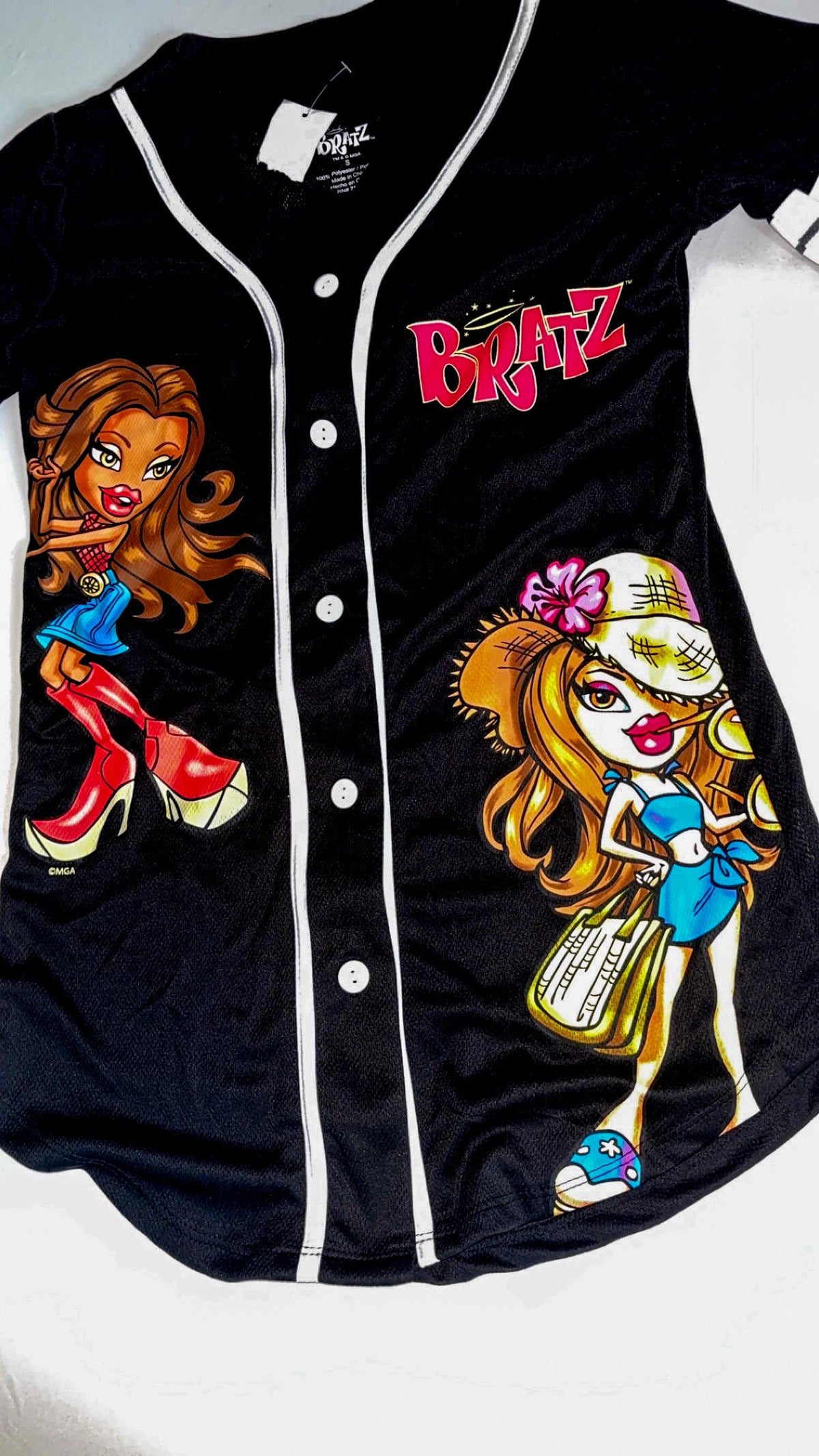 Jersey de béisbol negro Bratz Passion for Fashion – Talla S, etiqueta original