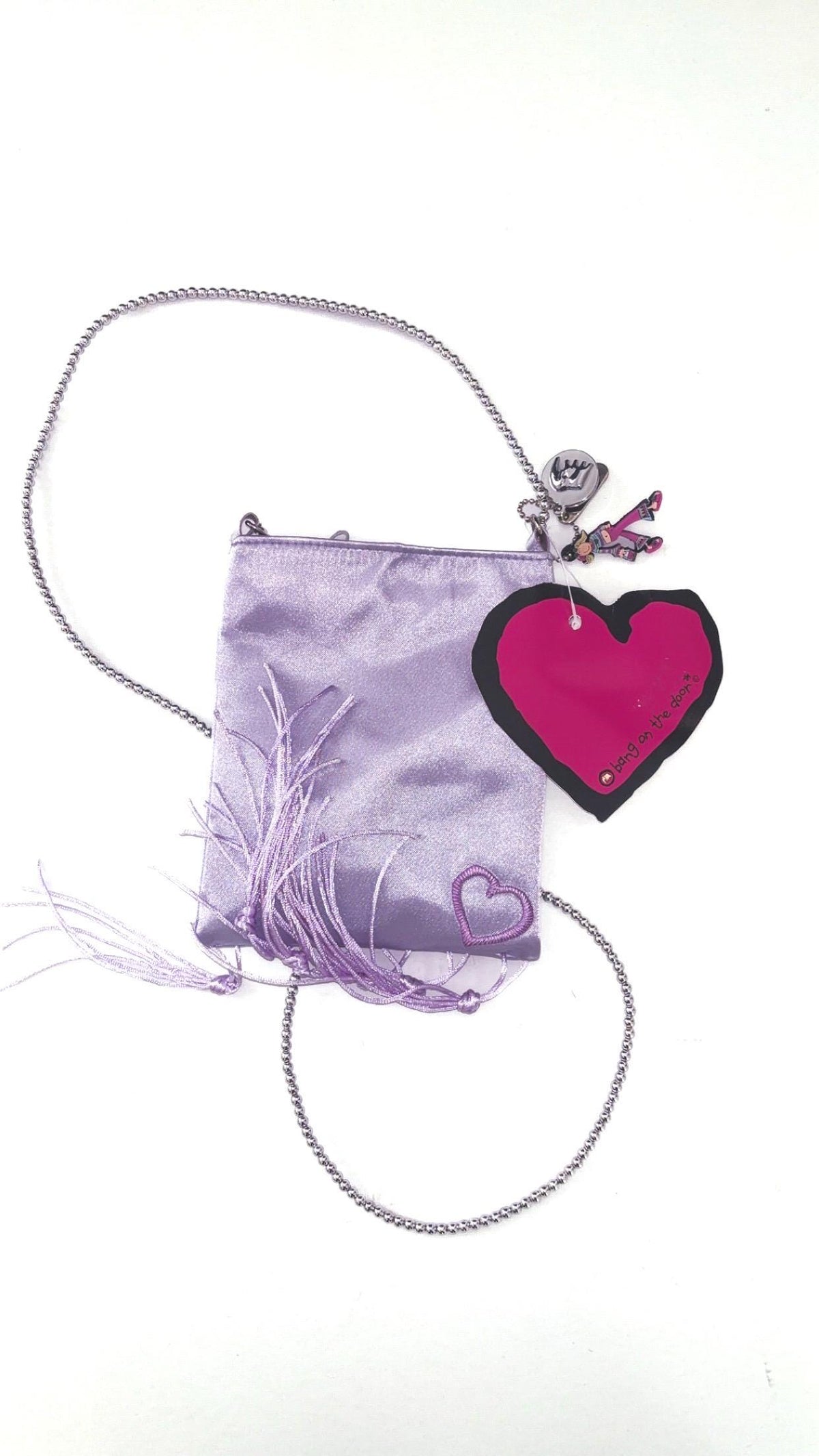 Groovy Chick Lilac Satin-Style Evening Bag with Chain Strap (2001) – New With Tags