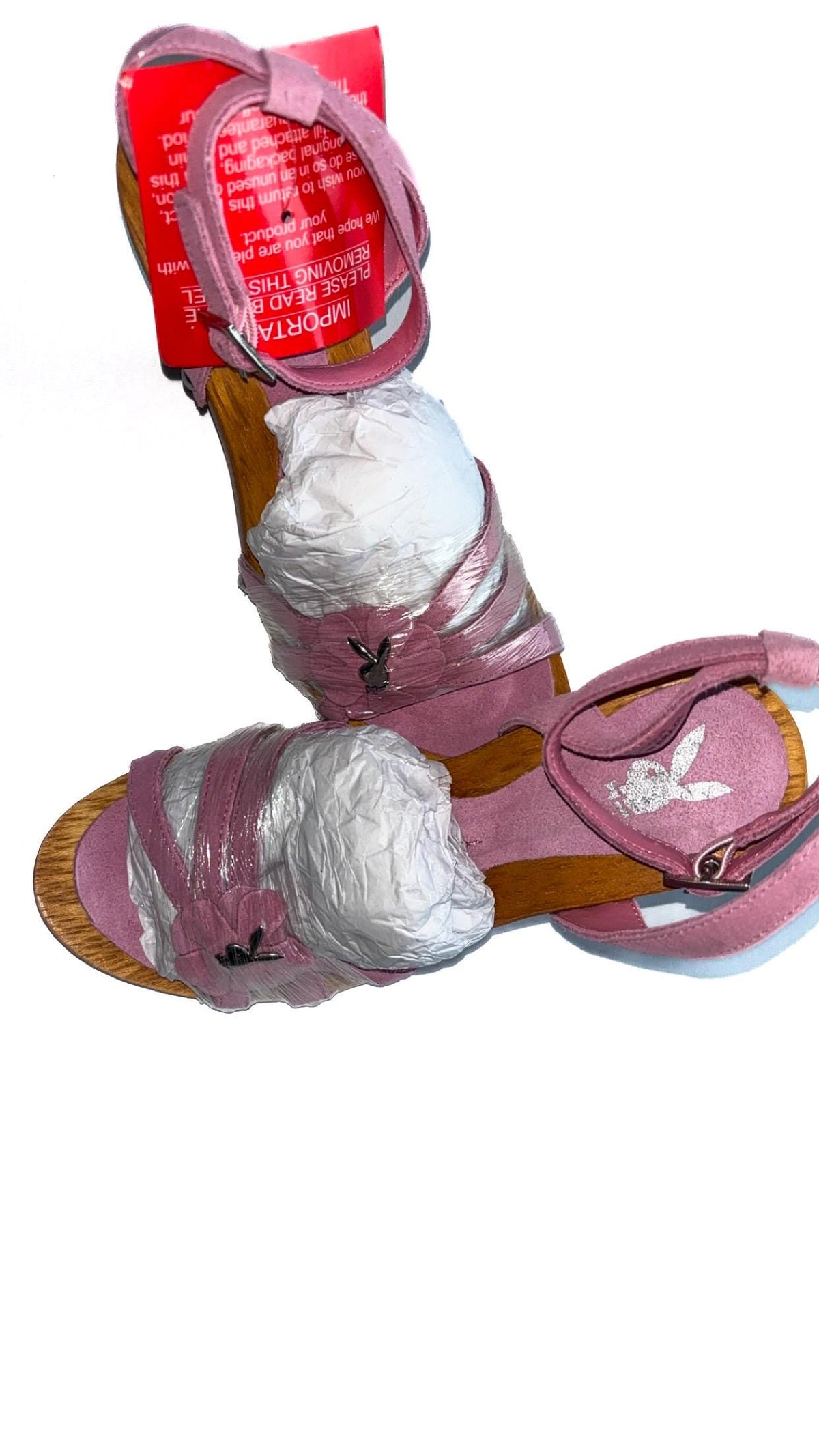 Playboy Pink Wedge Sandals (2004) – UK 3, New in Packaging