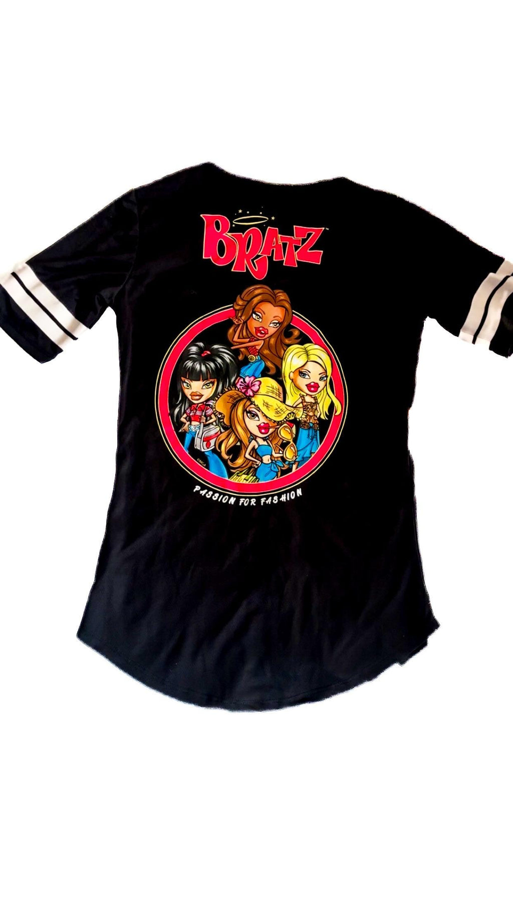 Bratz パッション・フォー・ファッション ブラック ベースボールジャージ – Sサイズ、オリジナルタグ付き