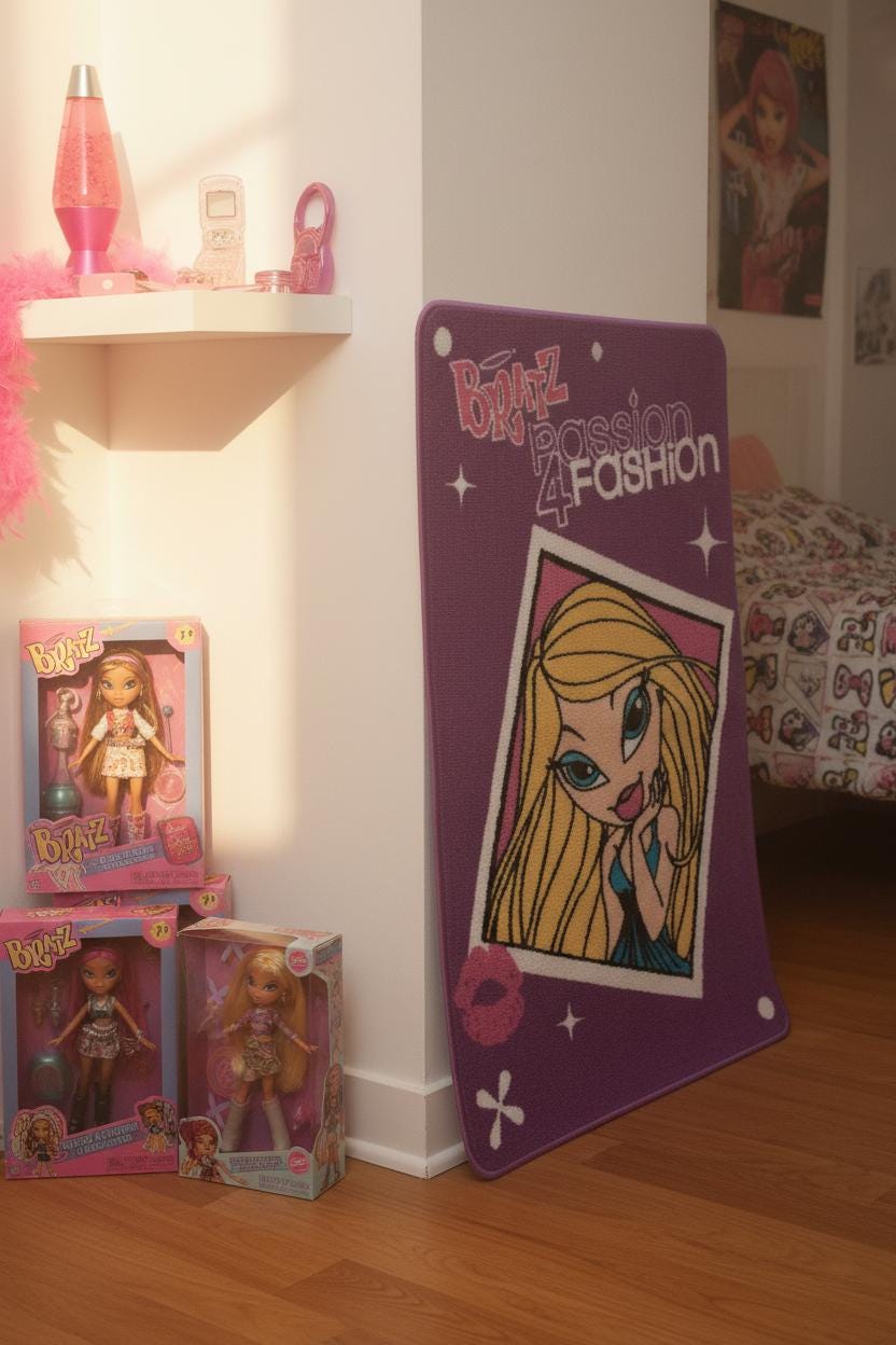 Bratz パッション 4 ファッション パープル クロエ プリントラグ – 新品タグ付き