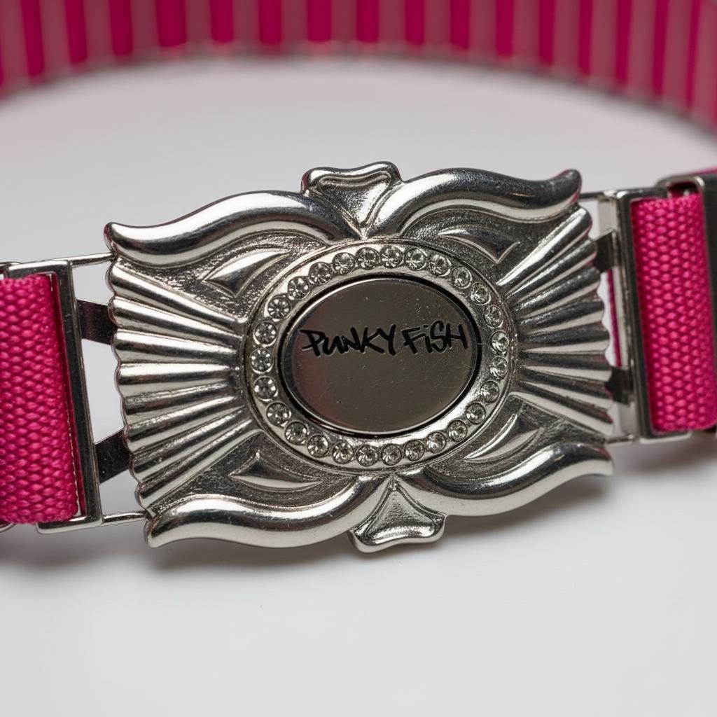 Punky Fish Pink Link Belt with Statement Buckle – New With Tags