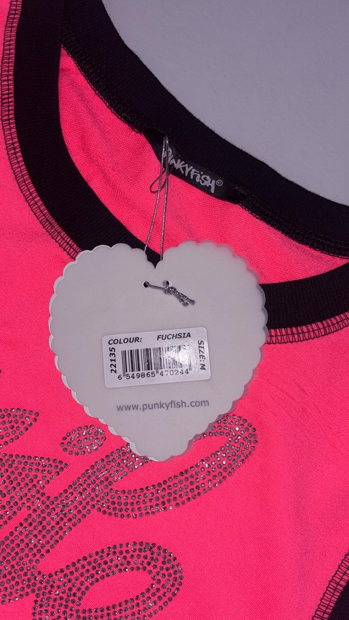 Conjunto de top corto y pantalón fucsia de Punky Fish – M, nuevo con etiquetas