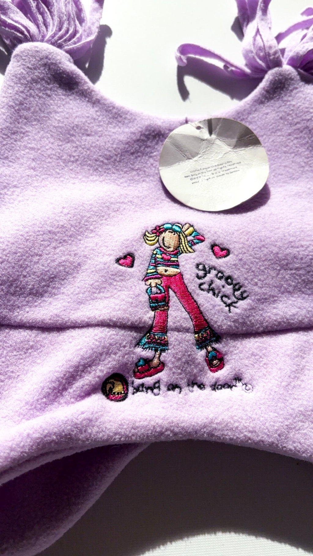 Groovy Chick Lilac Twin-Tassel Fleece-Style Hat (2003) – New With Tags