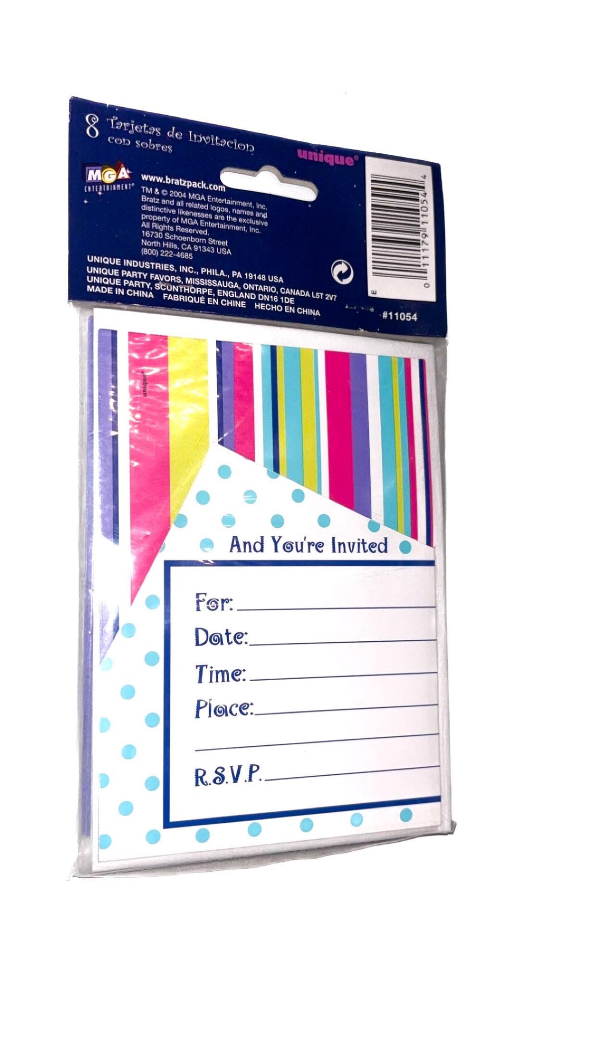 Bratz Yasmin Event Invitations, Pack of 8 (2004) – New & Sealed