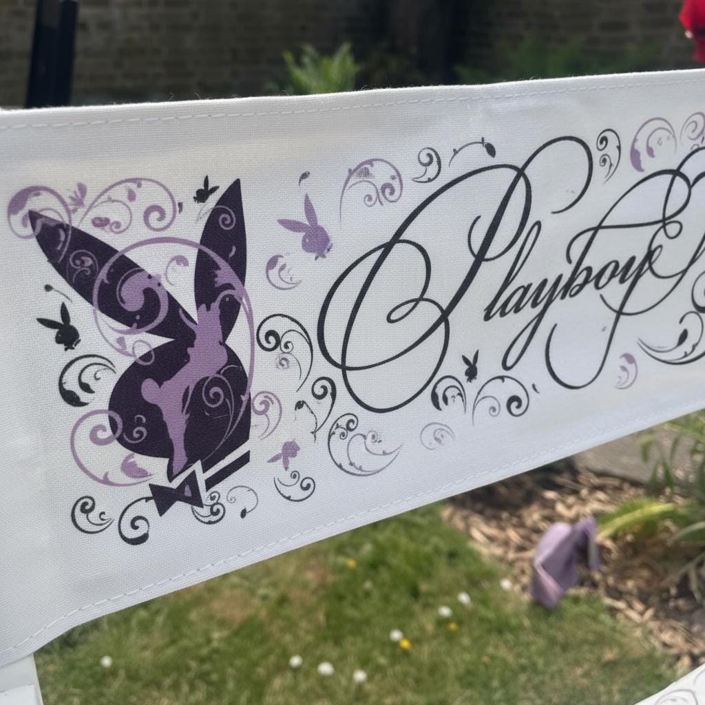 Playboy White & Purple Floral Director’s Chair (2008) – New With Tags
