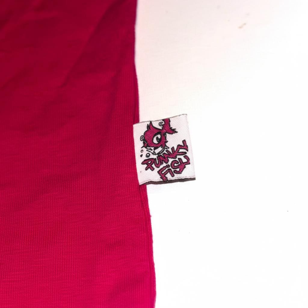 Punky Fish Fuchsia Pink Ringer Mascot T-Shirt – Small, New With Tags