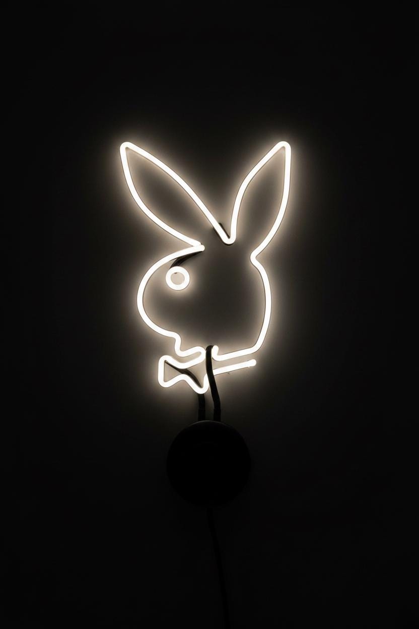 Playboy Bunny Silhouette White Neon Light (2003) – New in Packaging