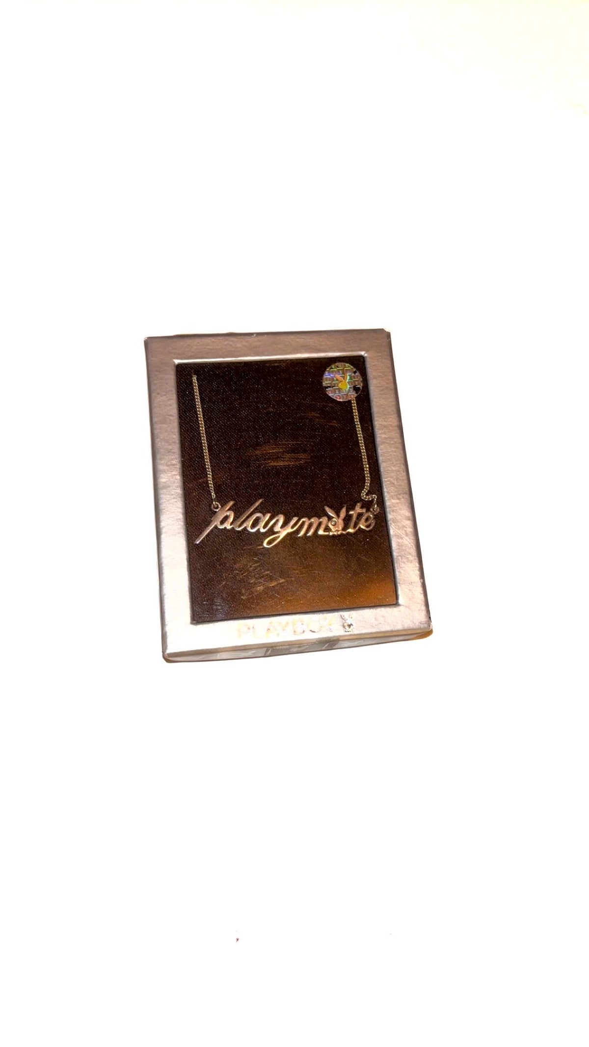Playboy Playmate Script & Bunny Pendant Necklace – New in Box