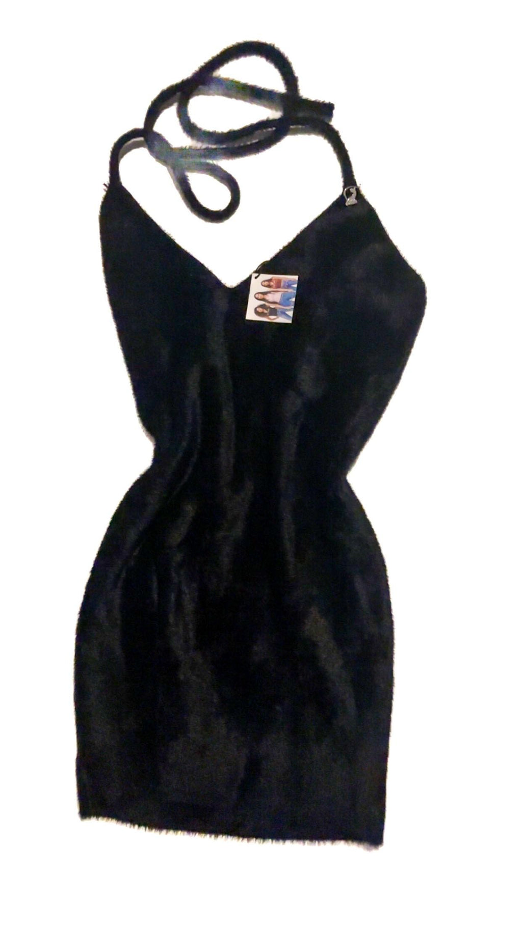 Baby Phat Black Fuzzy Halterneck Dress – New With Tags