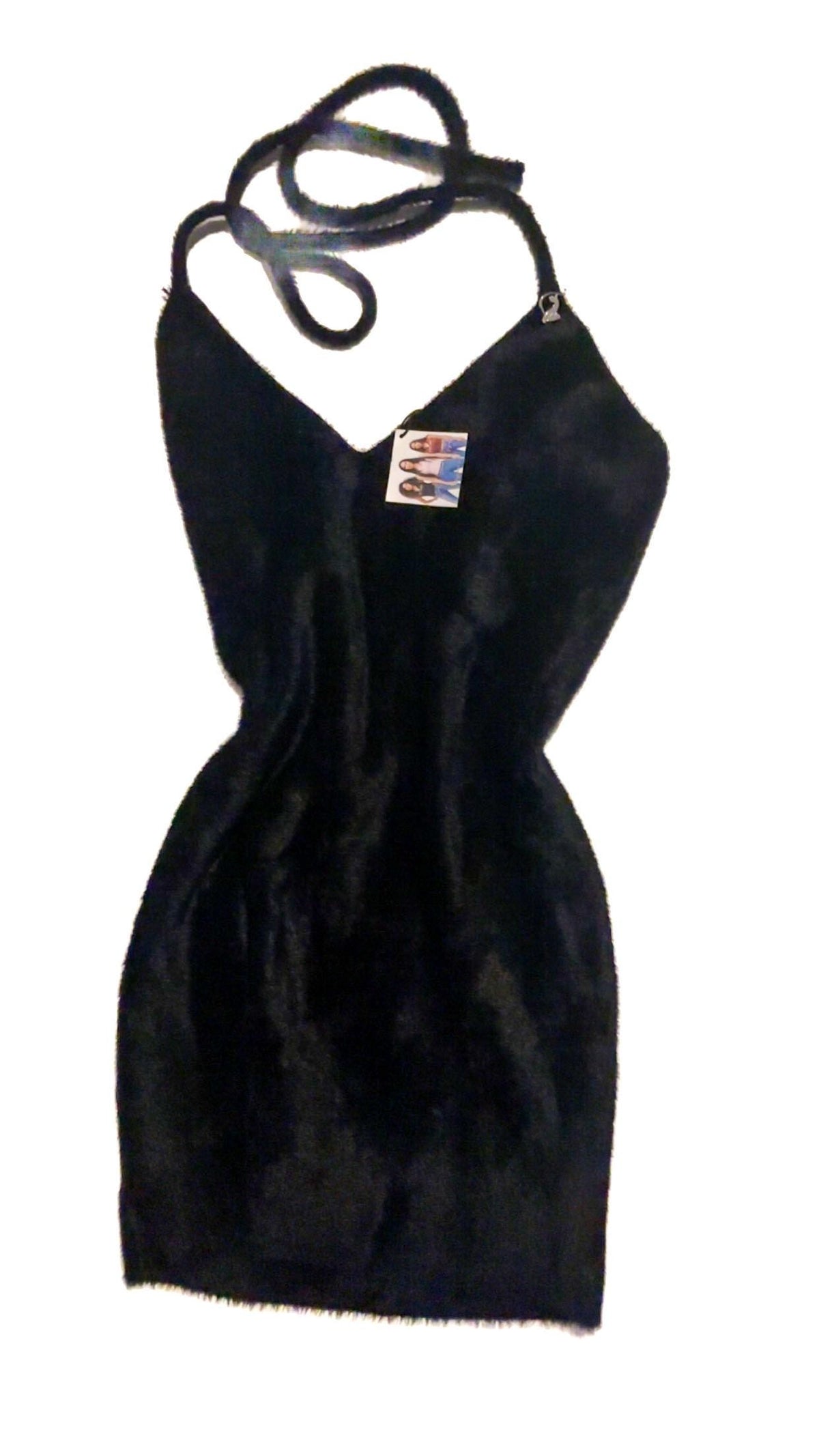Baby Phat Black Fuzzy Halterneck Dress – New With Tags
