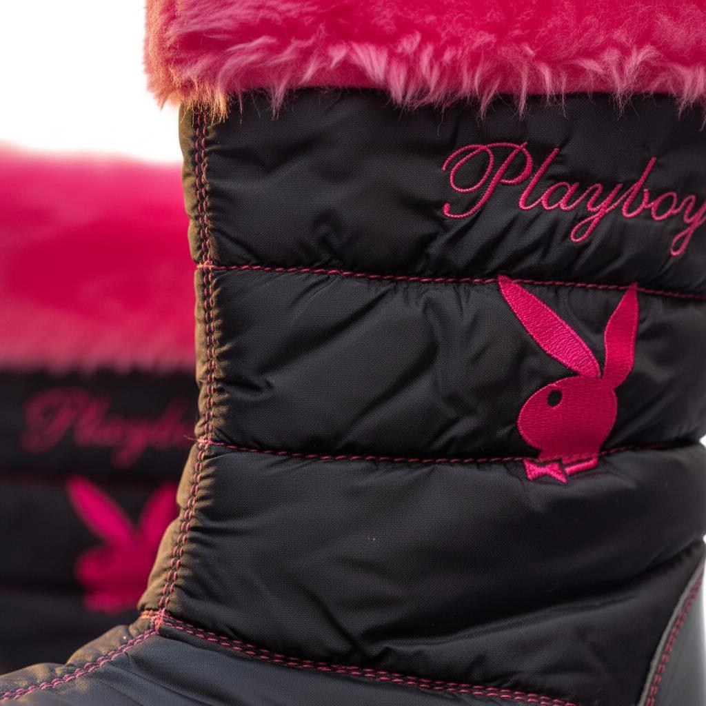 Playboy Black & Fuchsia Winter Boots (2010) – UK 6, New in Box