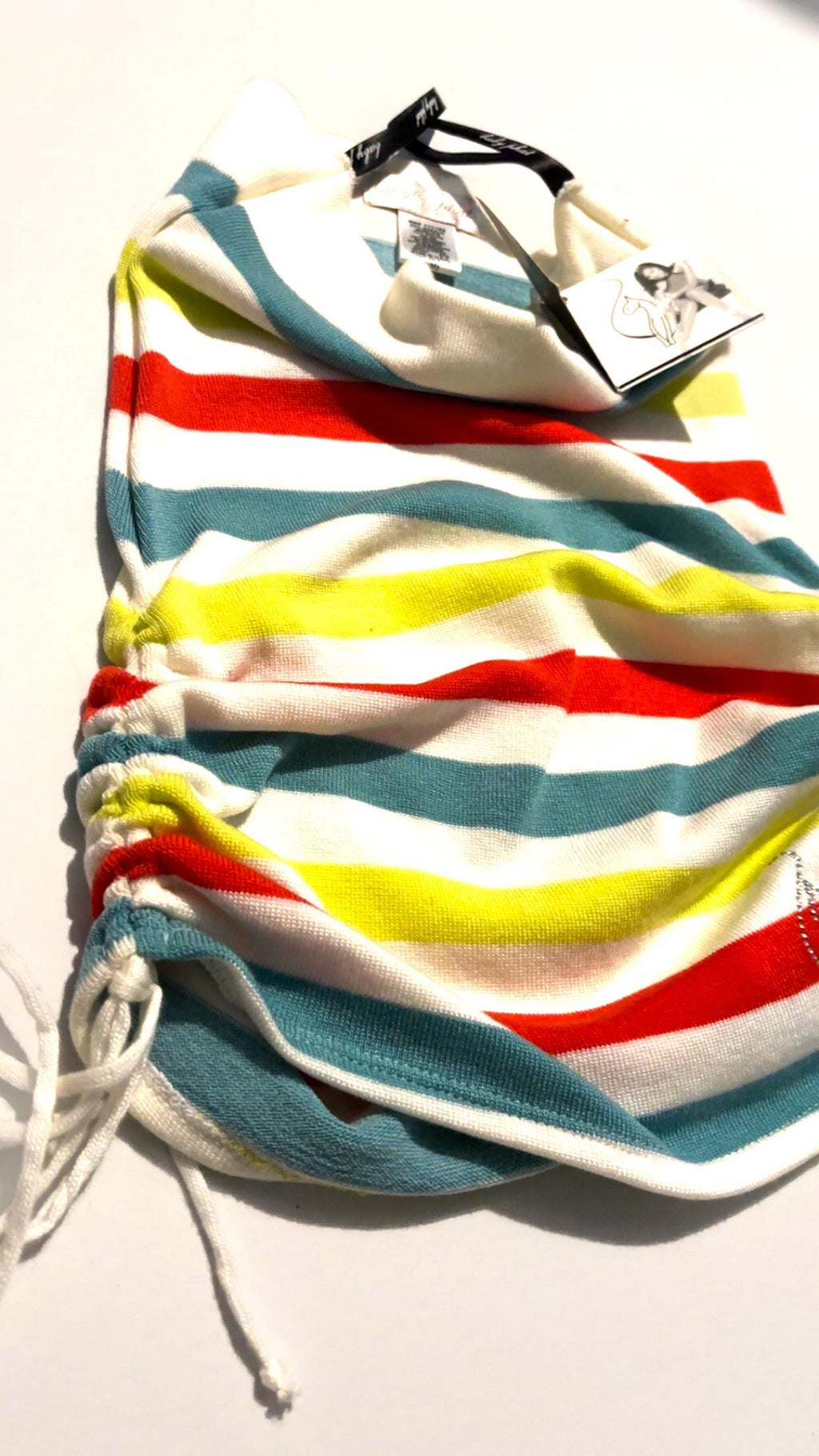 Bandeau en maille froncé à rayures arc-en-ciel Baby Phat – Taille M, Neuf avec étiquettes