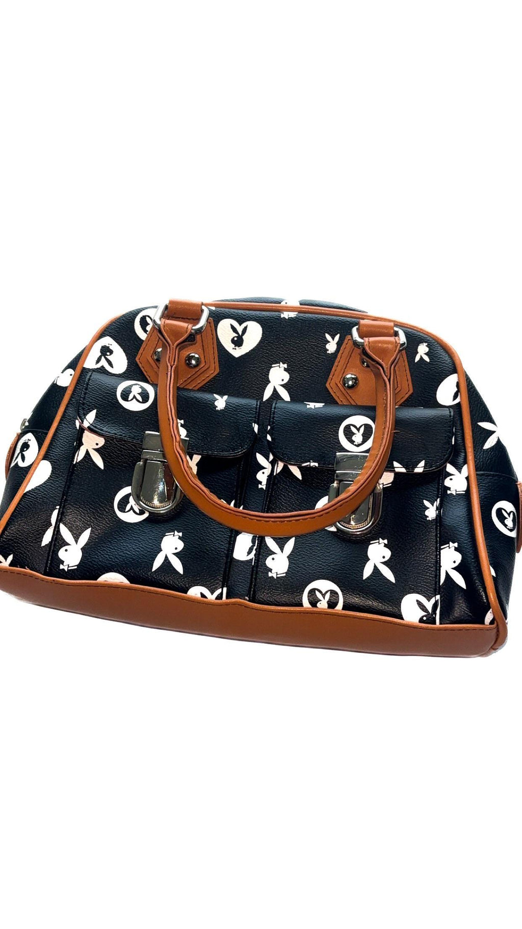 Playboy Black & White Rabbit Monogram Handbag – Refurbished