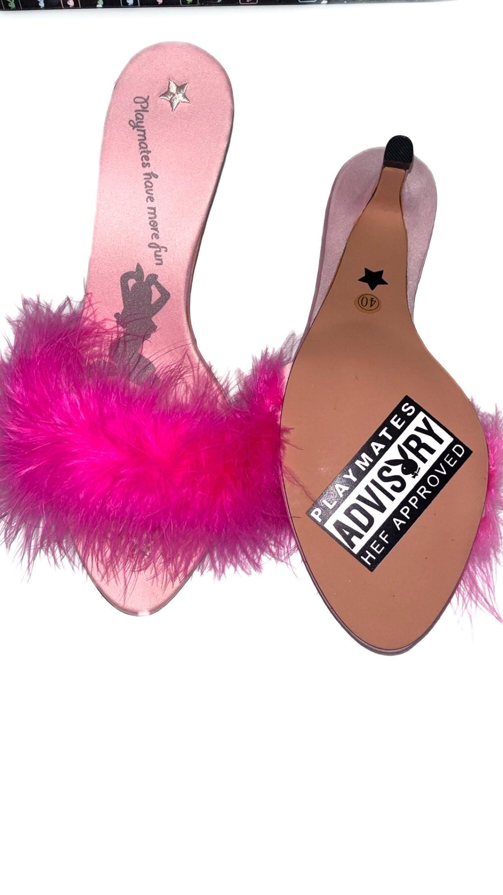 Playboy Playmates scarpe kitten heel rosa Advisory (2004) – UK 6, nuove in scatola