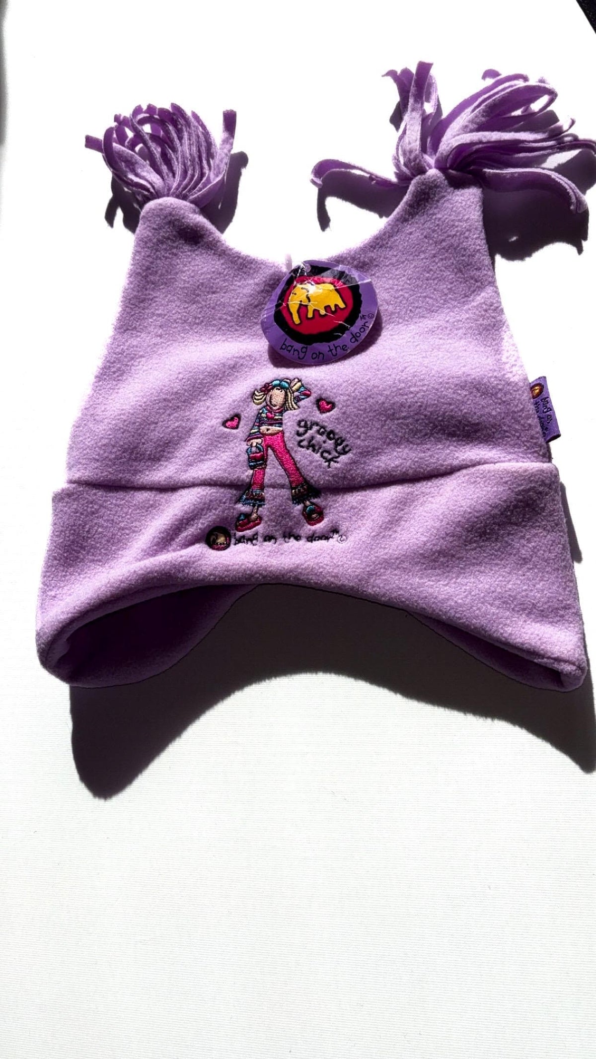 Groovy Chick Lilac Twin-Tassel Fleece-Style Hat (2003) – New With Tags