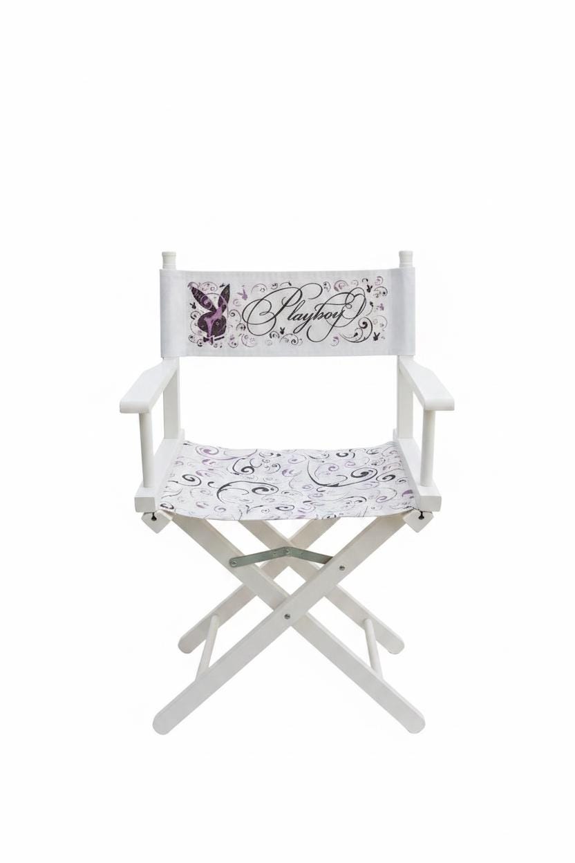Playboy White & Purple Floral Director’s Chair (2008) – New With Tags
