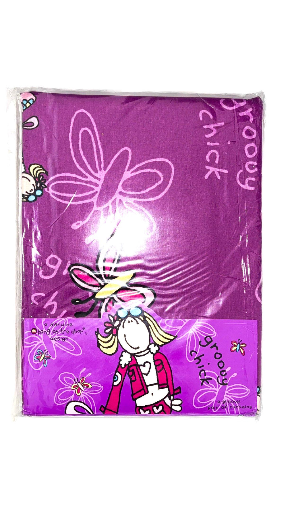 Пара фиолетовых хлопковых штор Groovy Chick, 168 × 183 см — новые, в упаковке