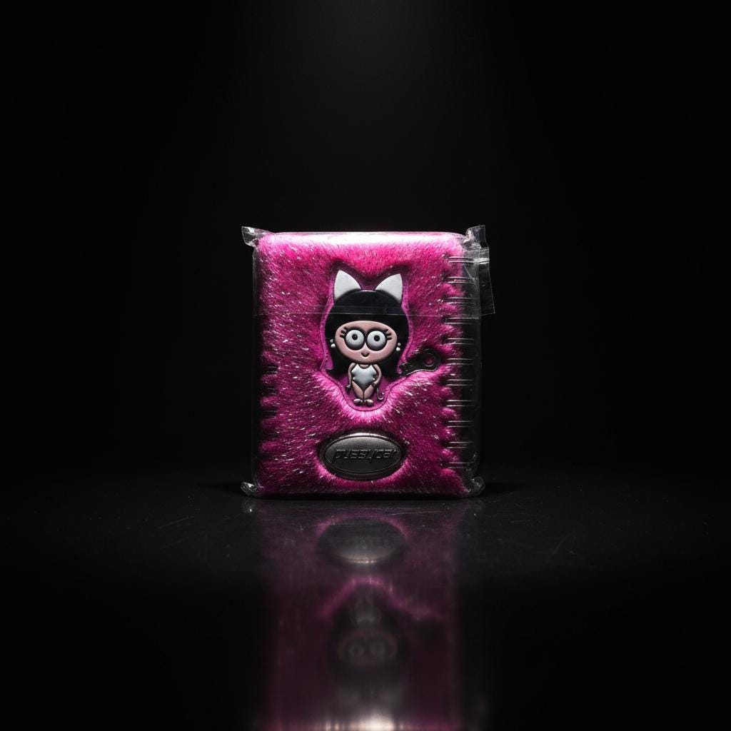 Santoro Flux Deluxe Pussy Cat Pink Fluffy Lock & Key Journal (2000) – New & Sealed